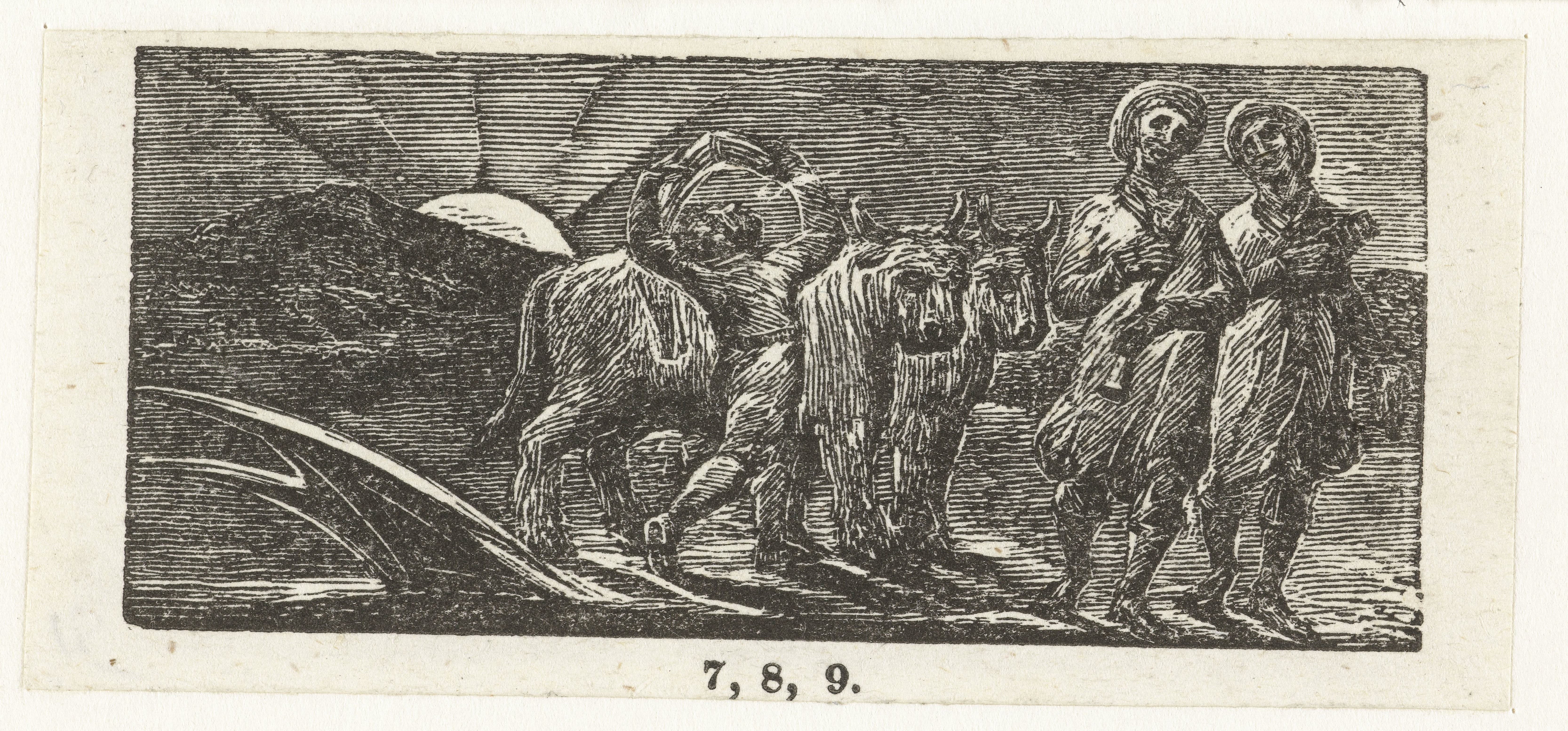 Jongen met twee ossen en een ploeg