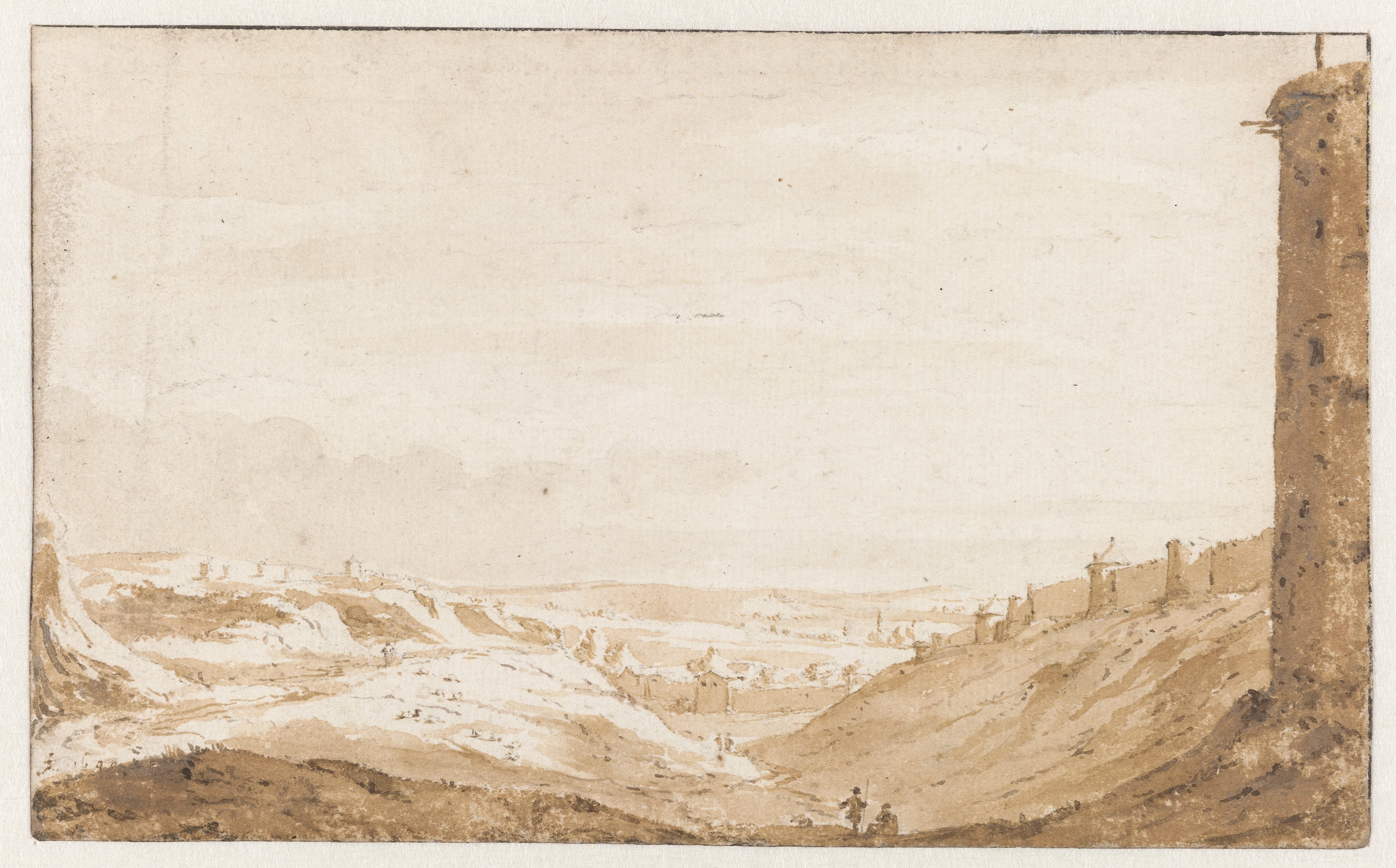 Heuvelachtig landschap bij de Namenpoort van Brussel