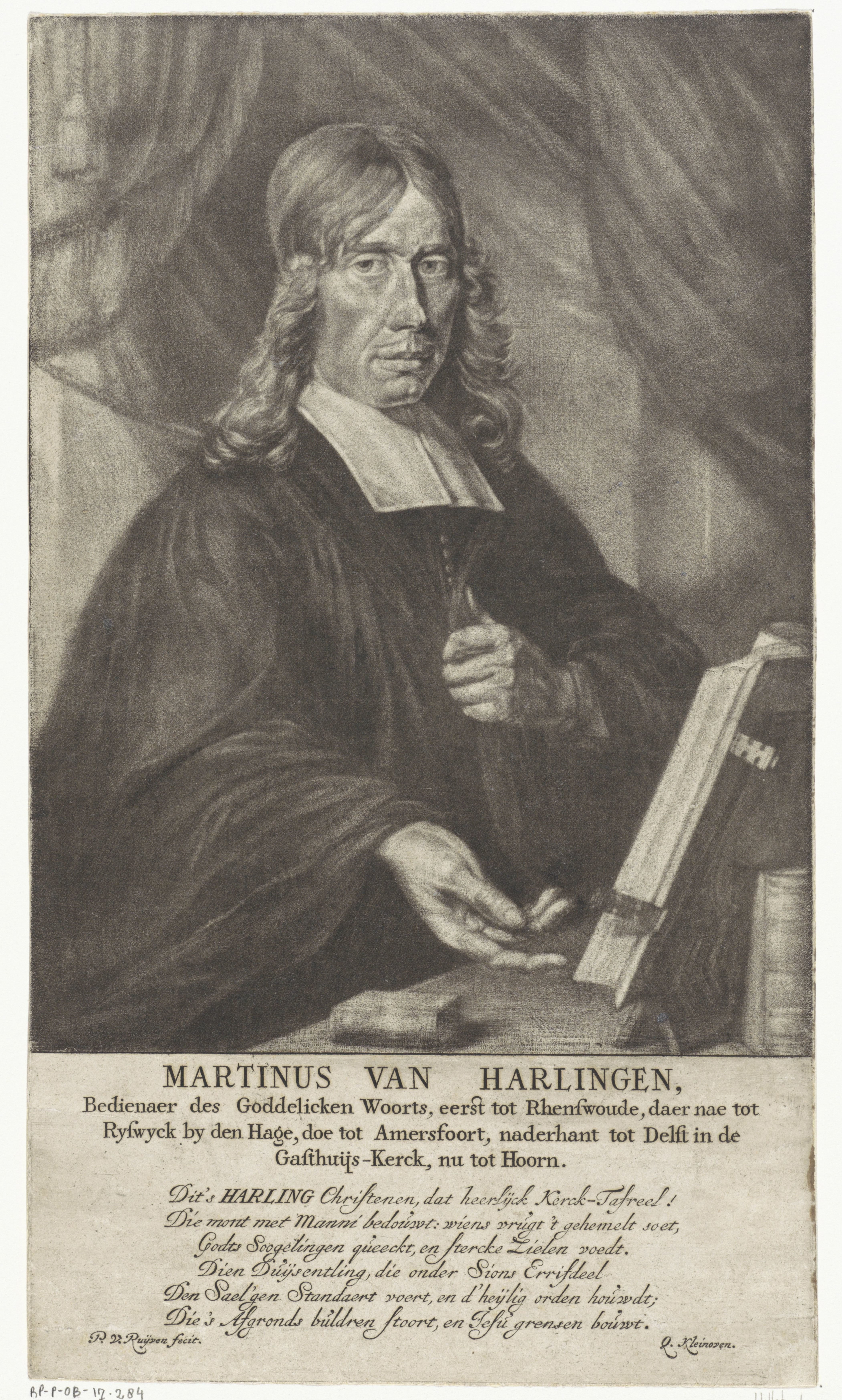 Portret van de predikant Martinus van Harlingen
