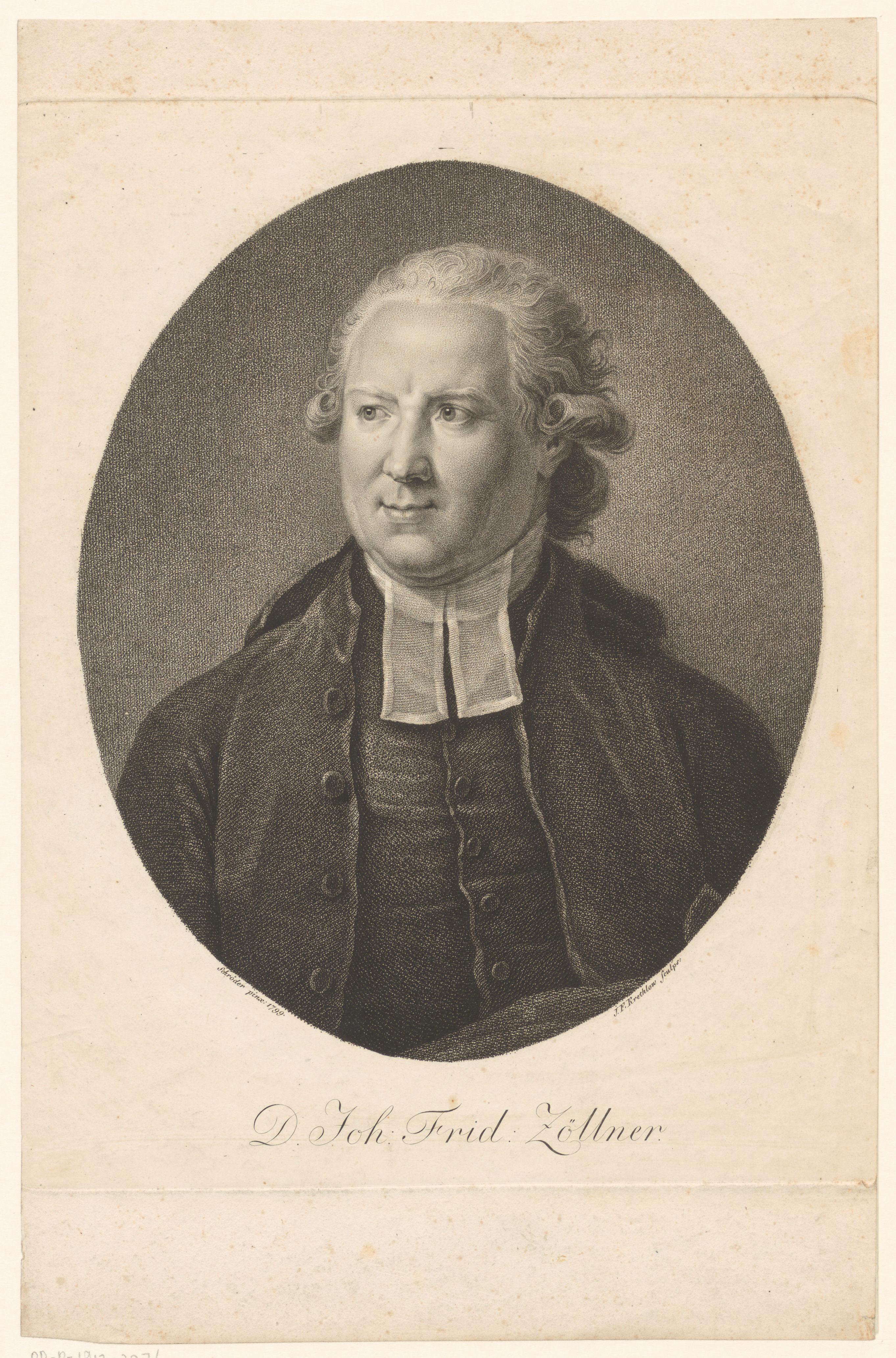 Portret van Johann Friedrich Zöllner