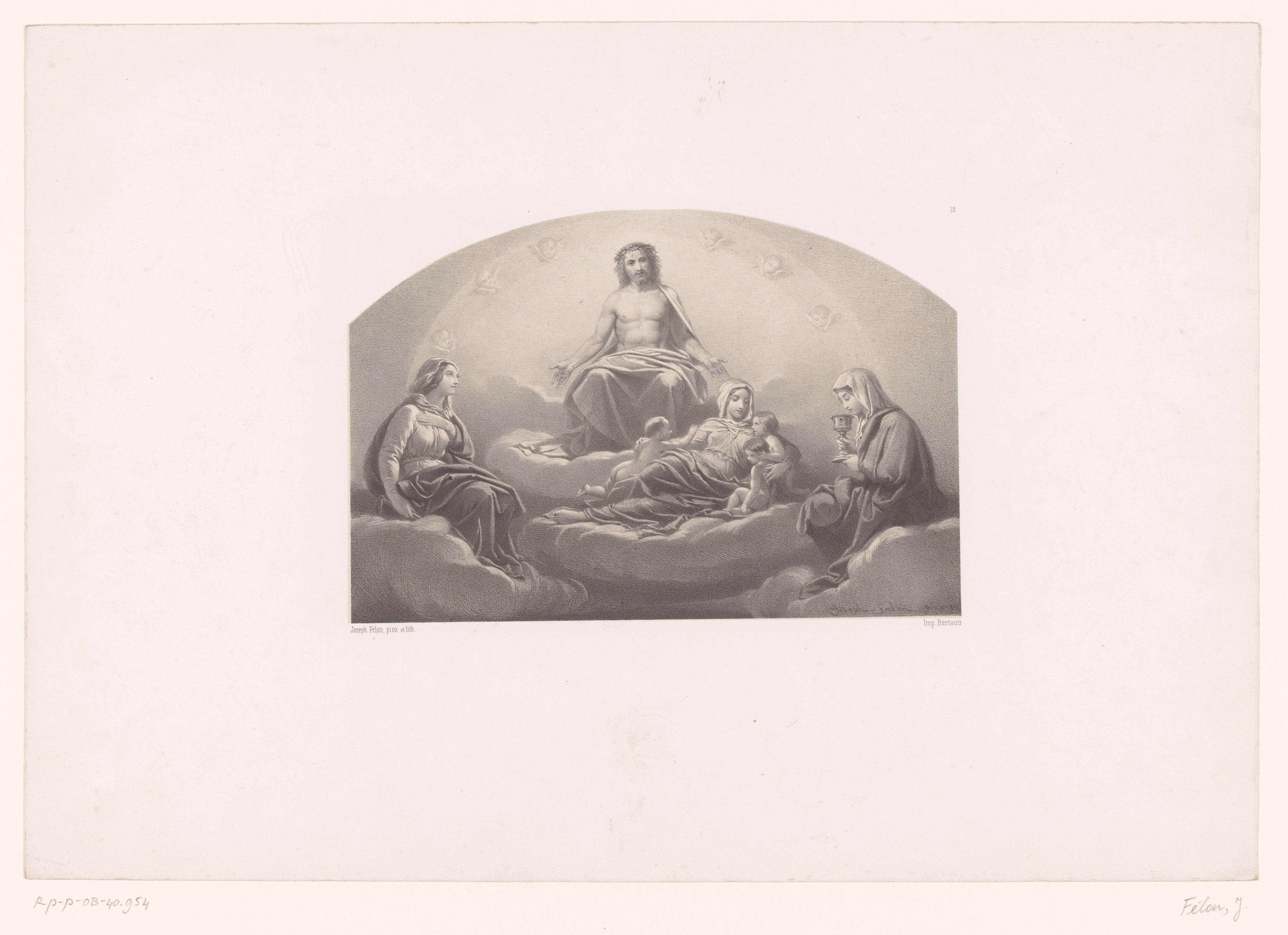 Christus met de stigmata en Spes, Caritas en Fides