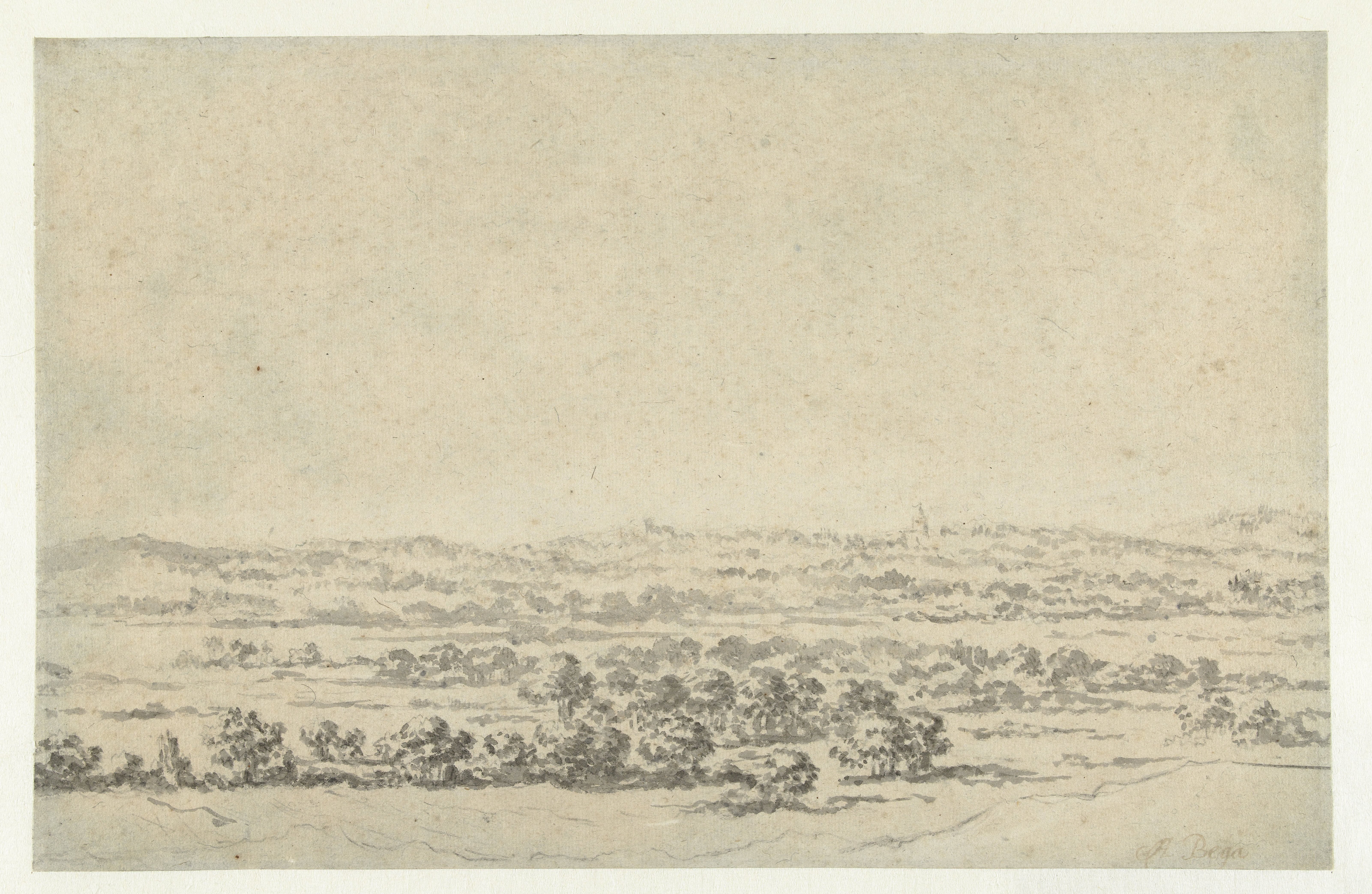 River Landscape, with a Tower in the Distance