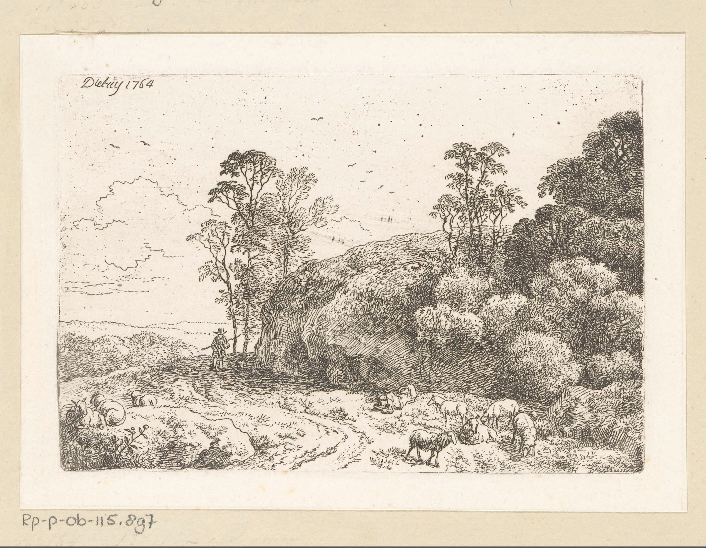 Landschap met twee herders en hun kudde