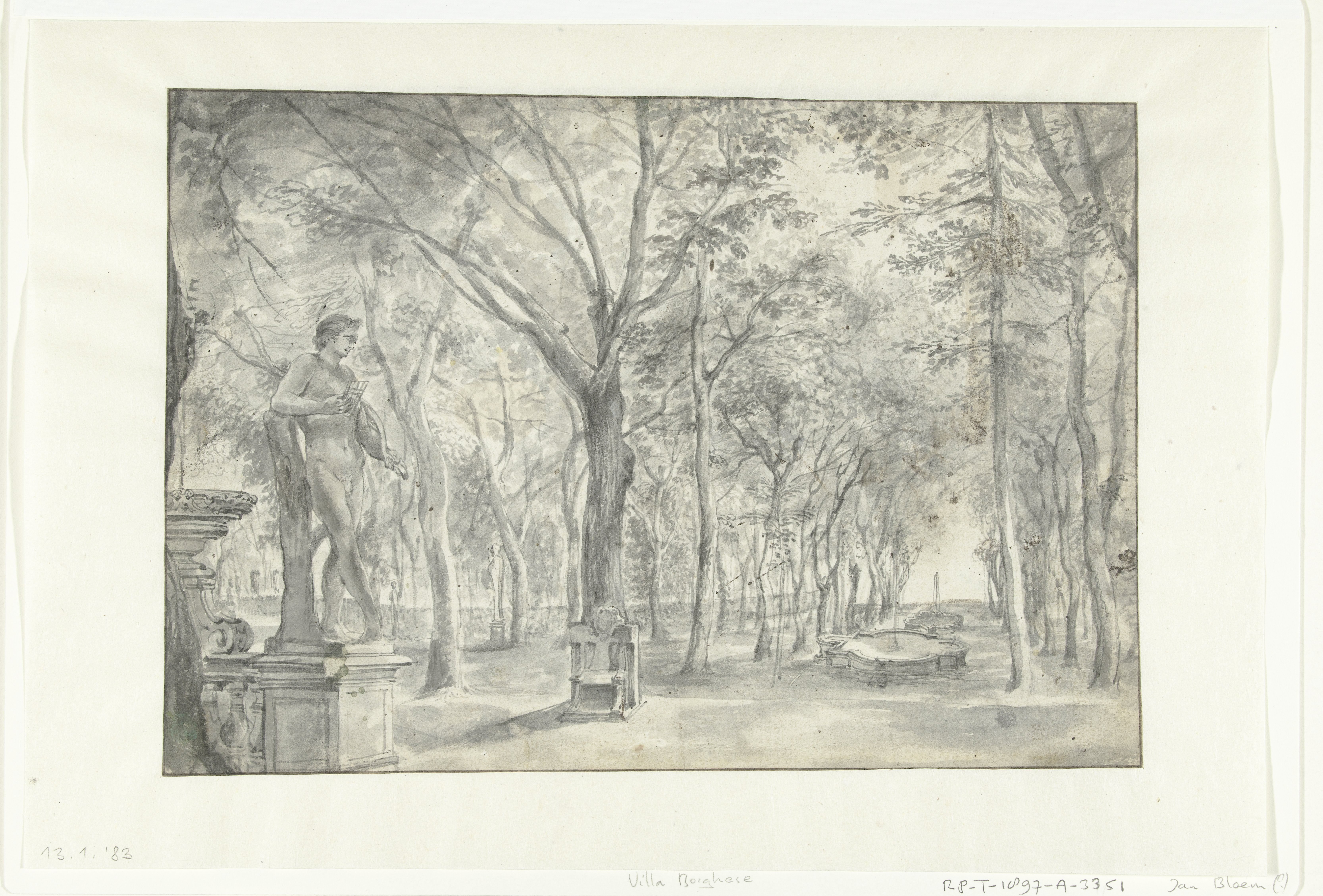 View in an Italian Garden (Villa Borghese?)