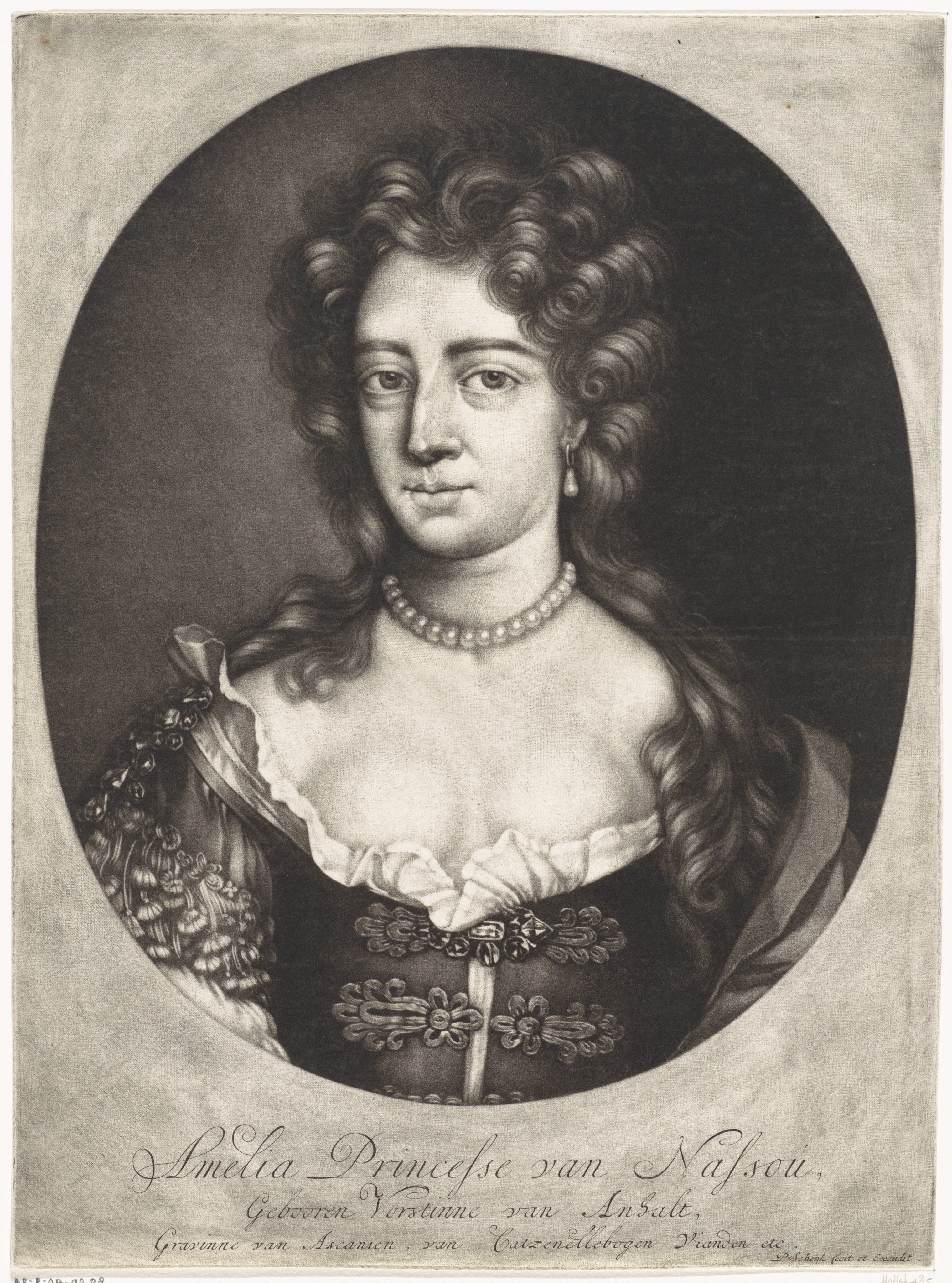 Portret van Henriëtta Amalia, prinses van Anhalt-Dessau