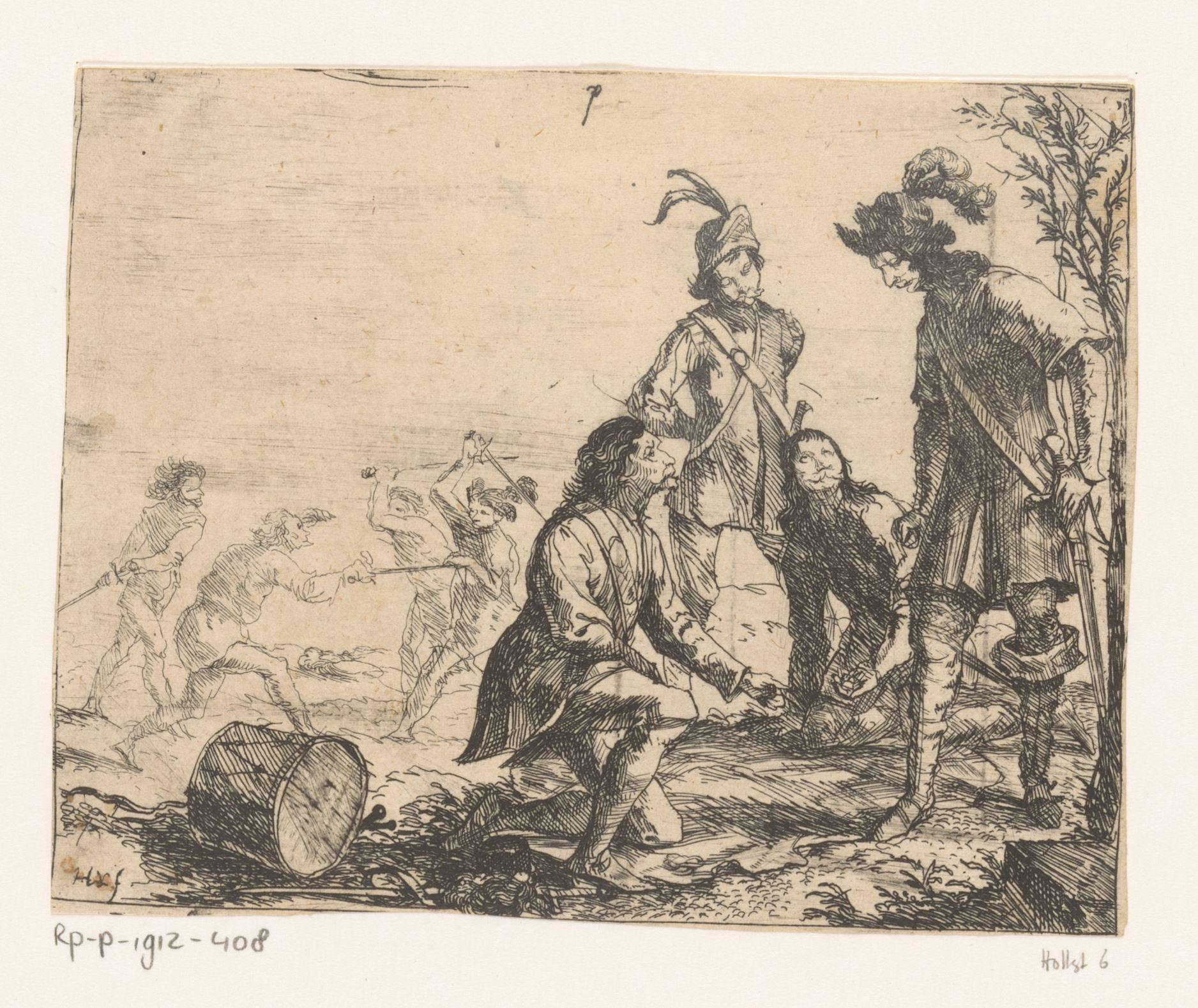 Soldaten aan het dobbelen