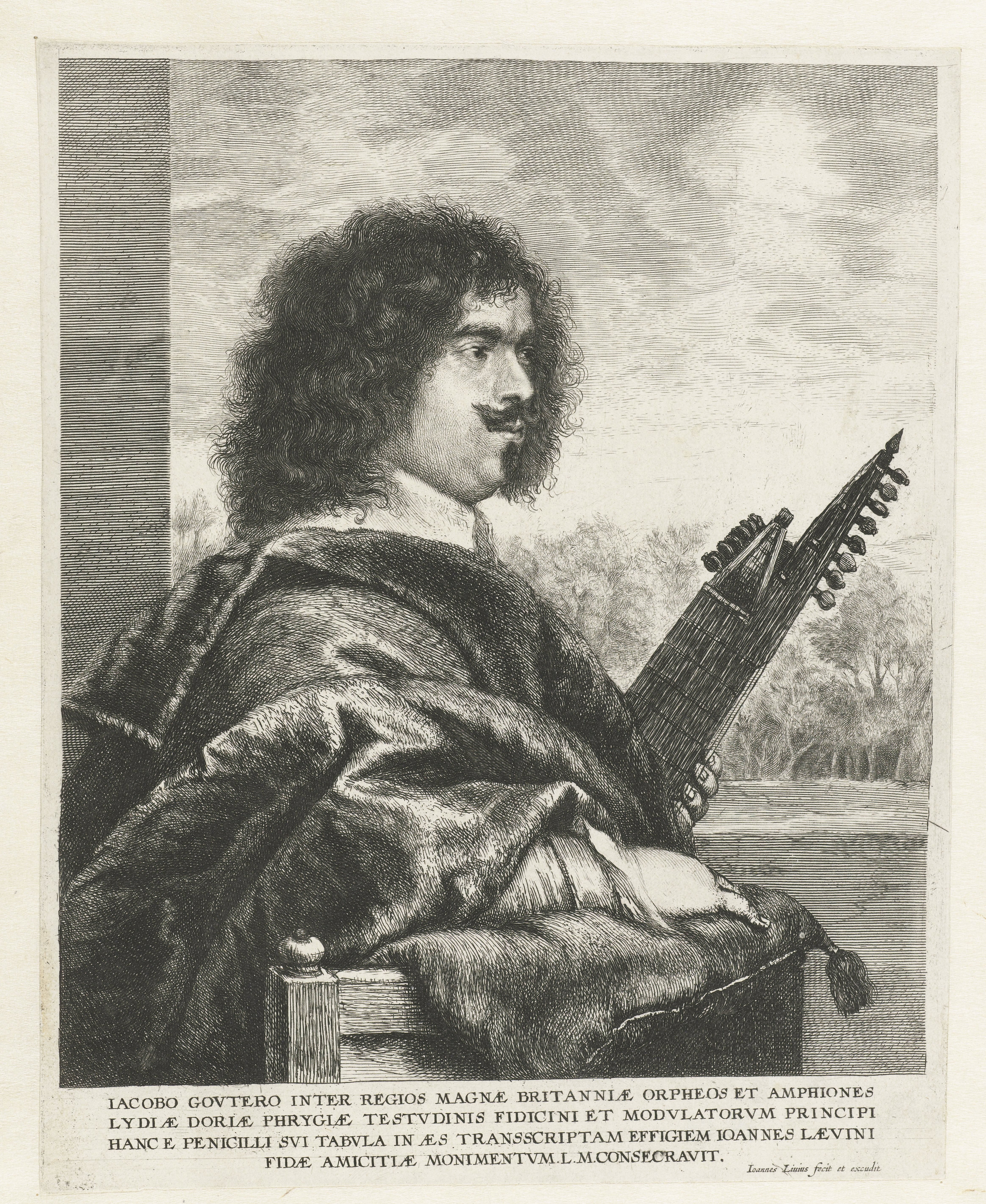 Portret van de Franse luitspeler en componist Jacques Gaultier (Gouter)