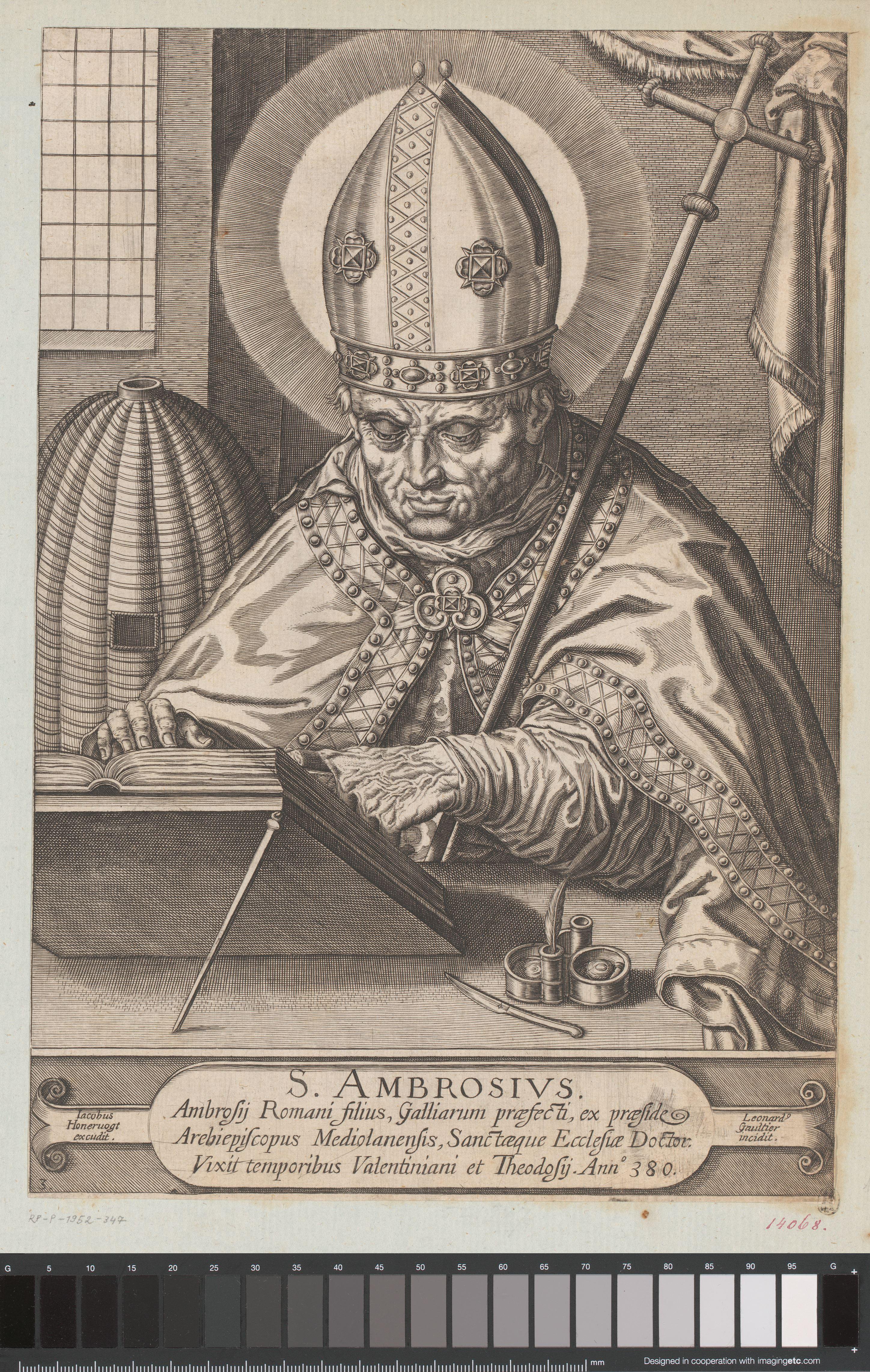 H. Ambrosius in zijn studeervertrek