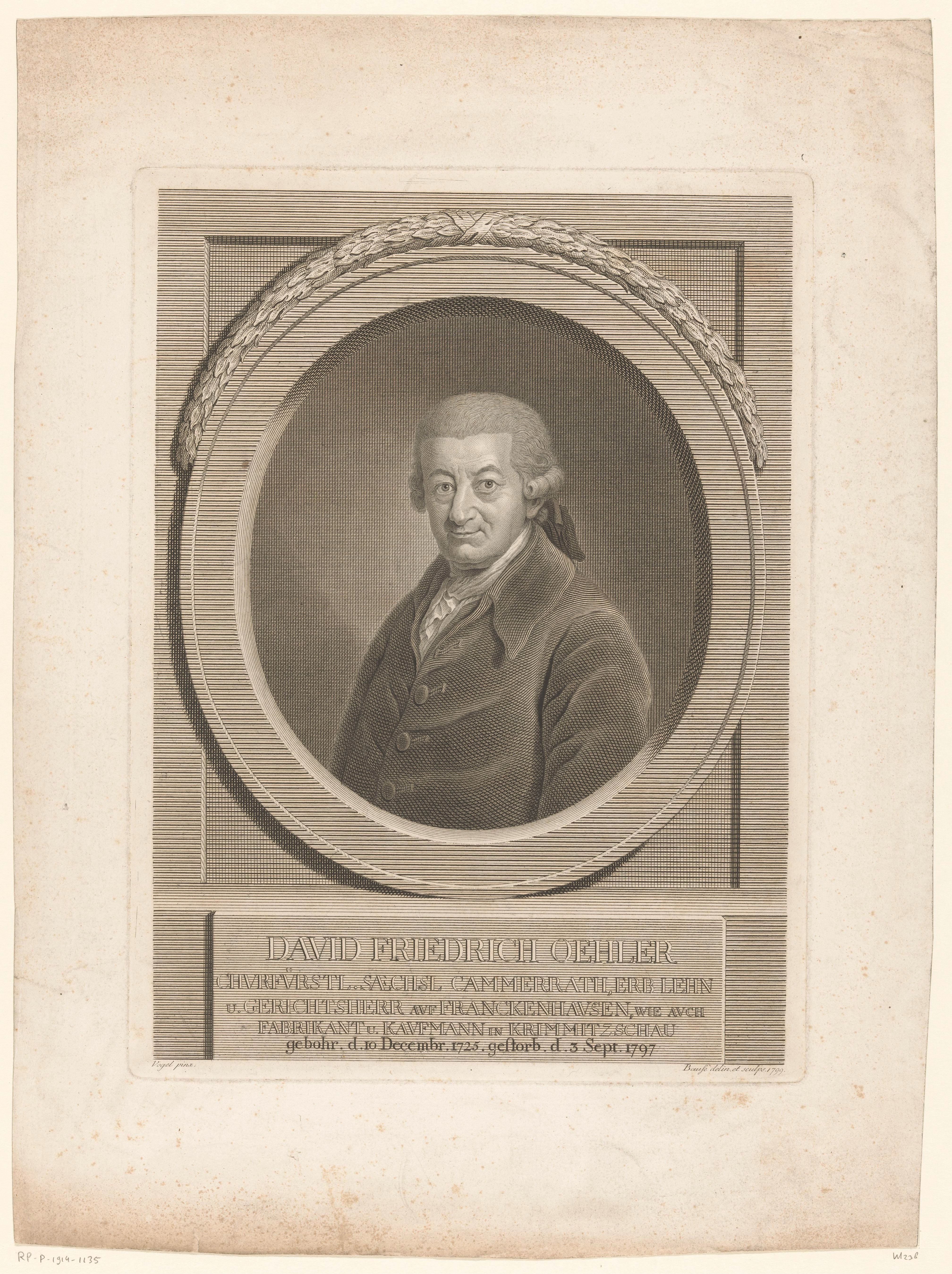 Portret van David Friedrich Oehler