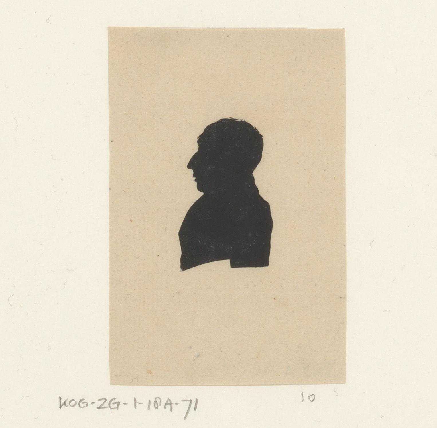 Silhouetportret van een onbekende man, mogelijk H.P. Stambke