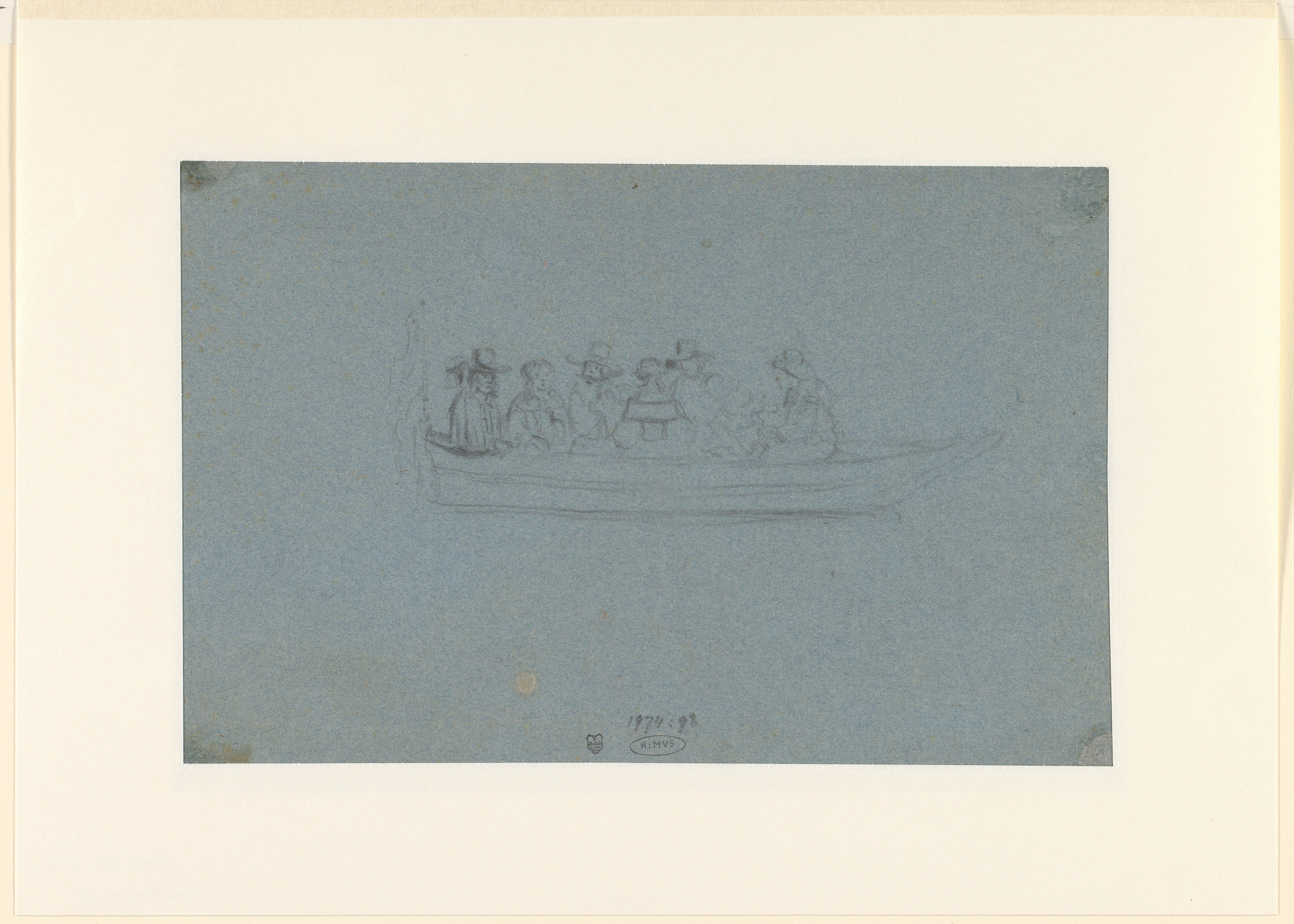 Enkele mannen en vrouwen in een bootje