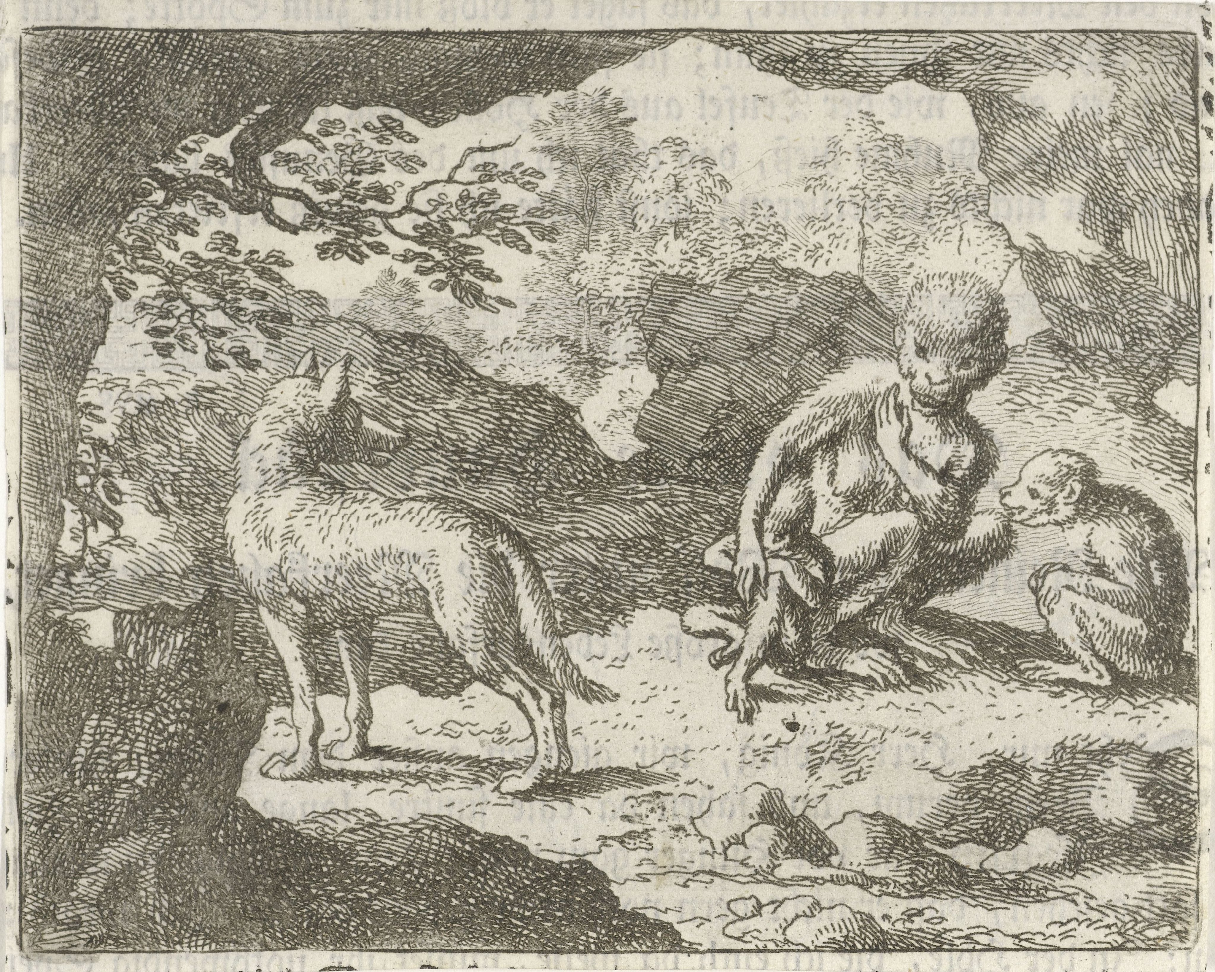 Drie apen en een wolf