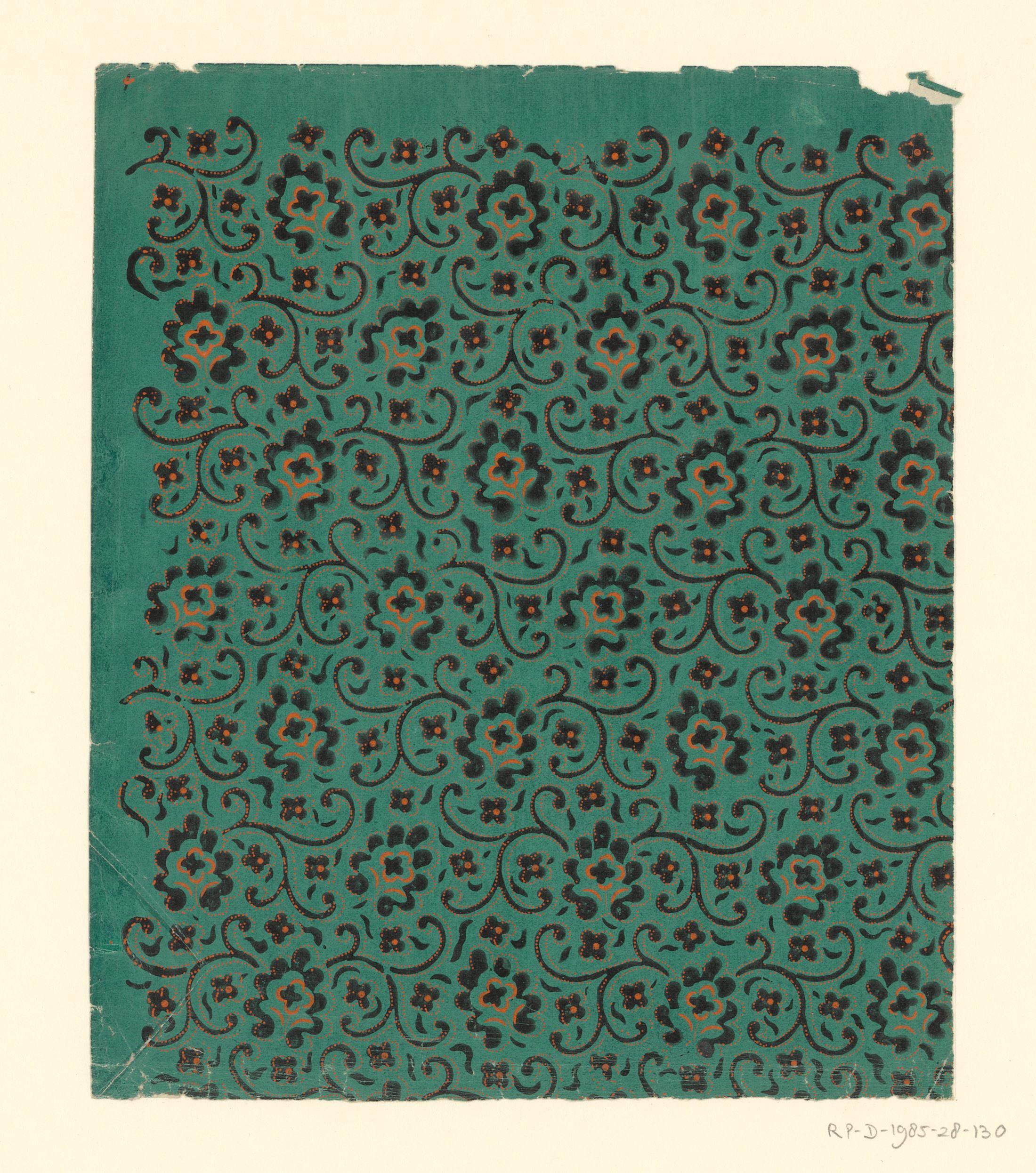 Blad met strooipatroon van bloemen en ranken