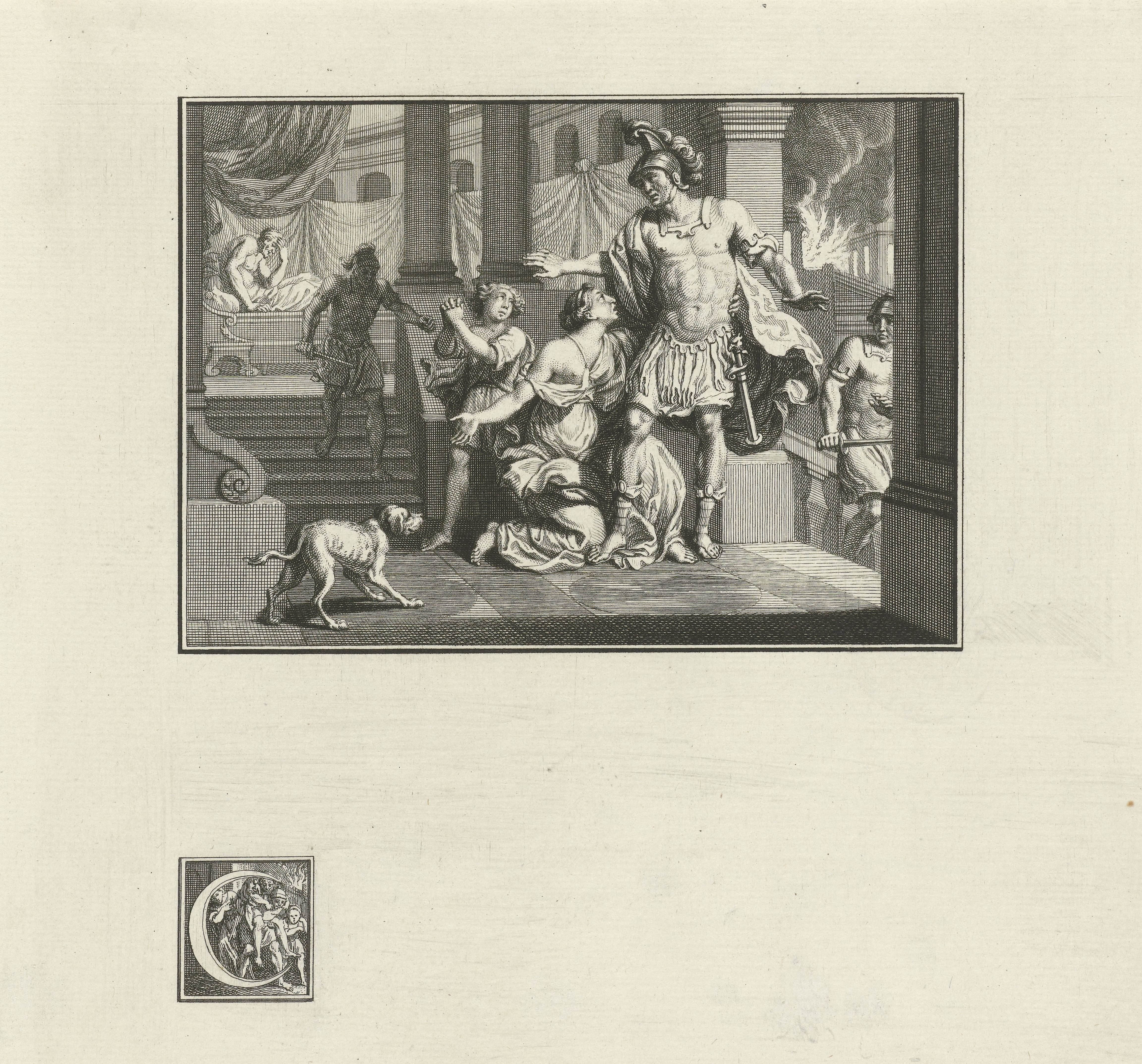 Aeneas vlucht uit het brandende Troje