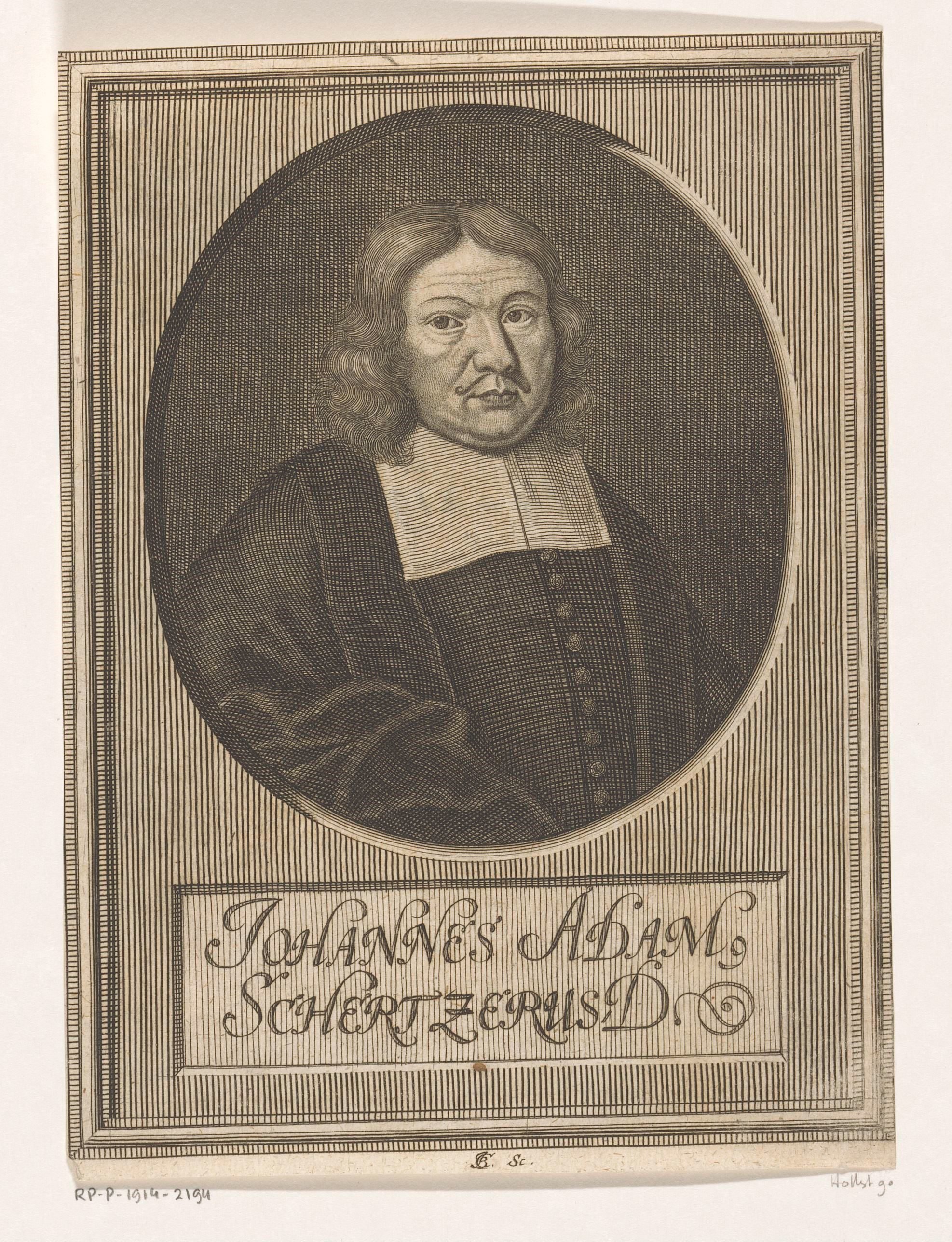 Portret van Johann Adam Schertzer