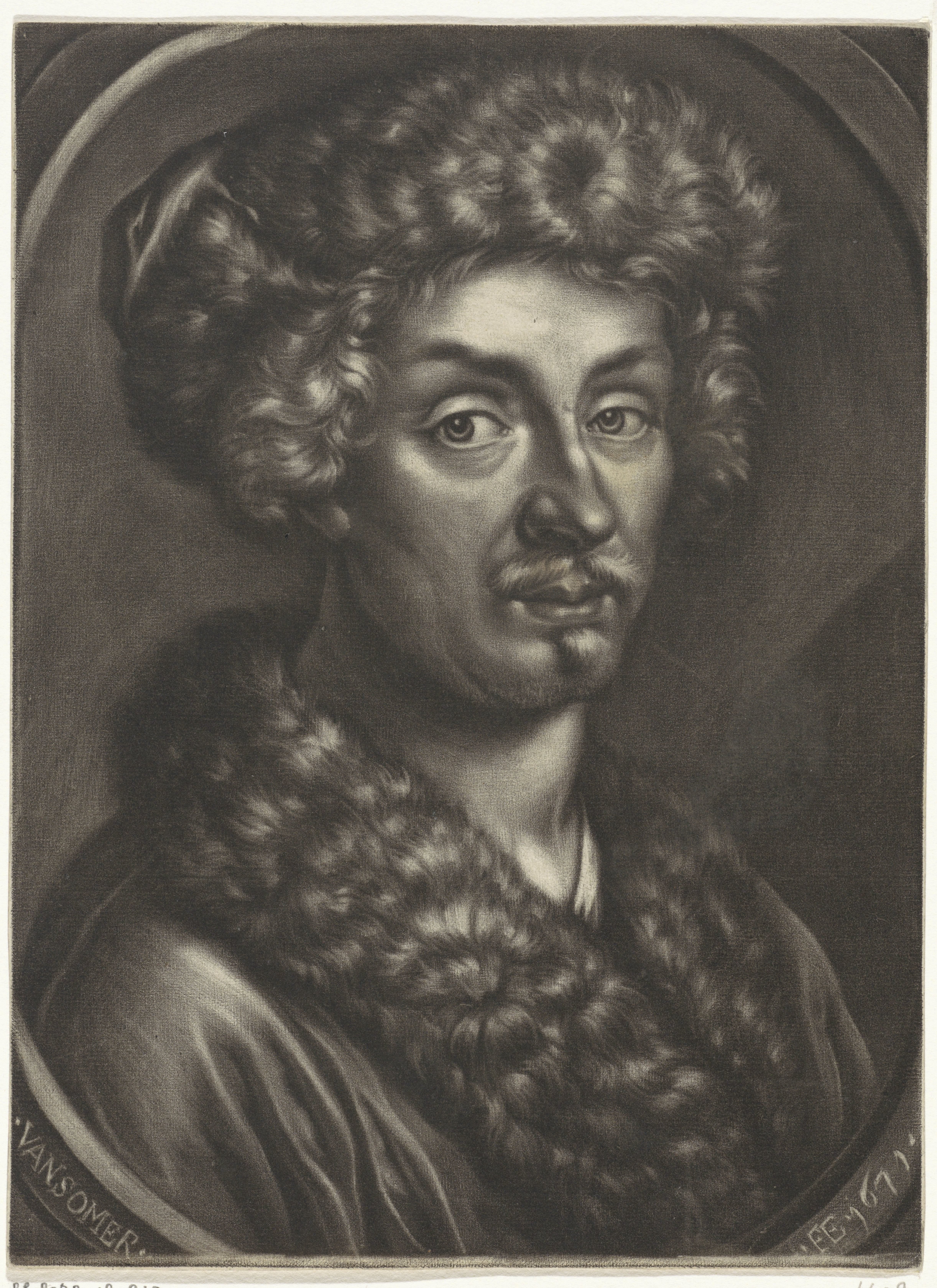 Portret van een man met een bontmuts