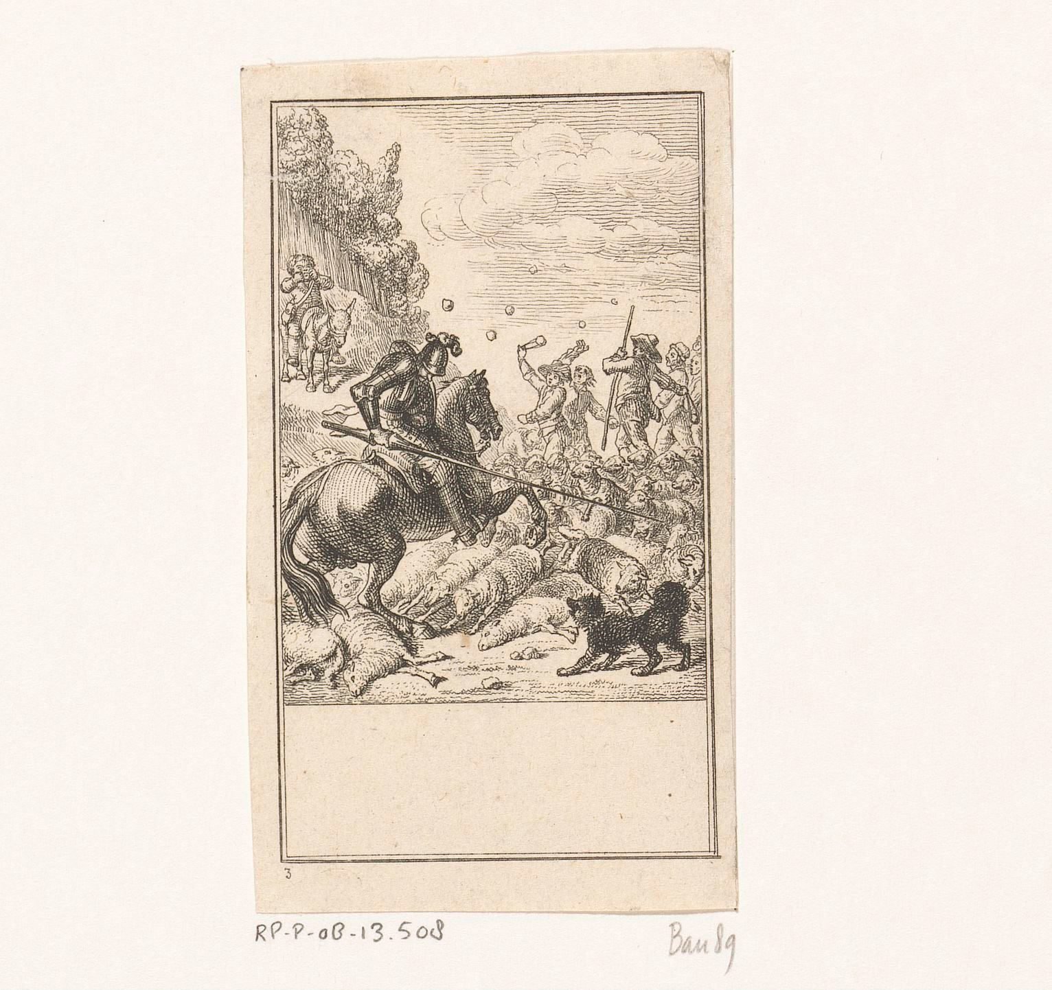 Don Quichot valt een kudde schapen aan