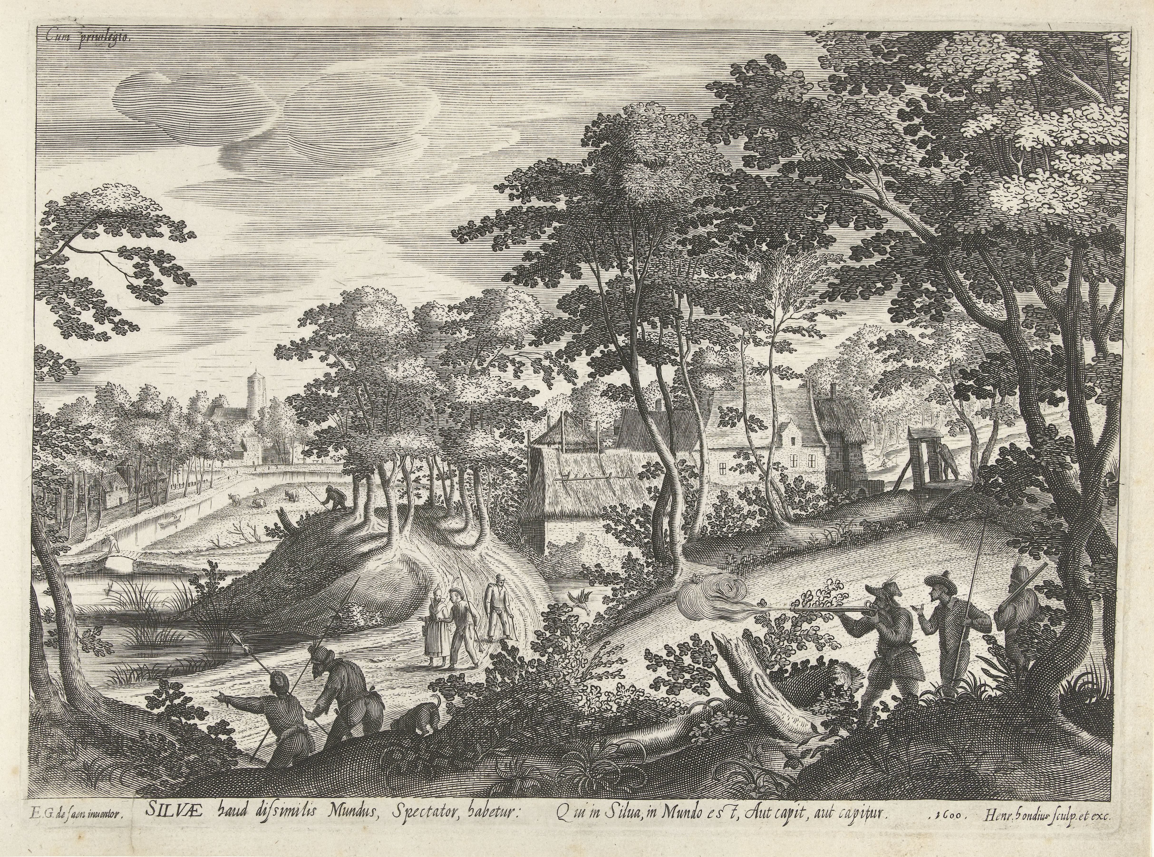 Landschap met een jachtscène