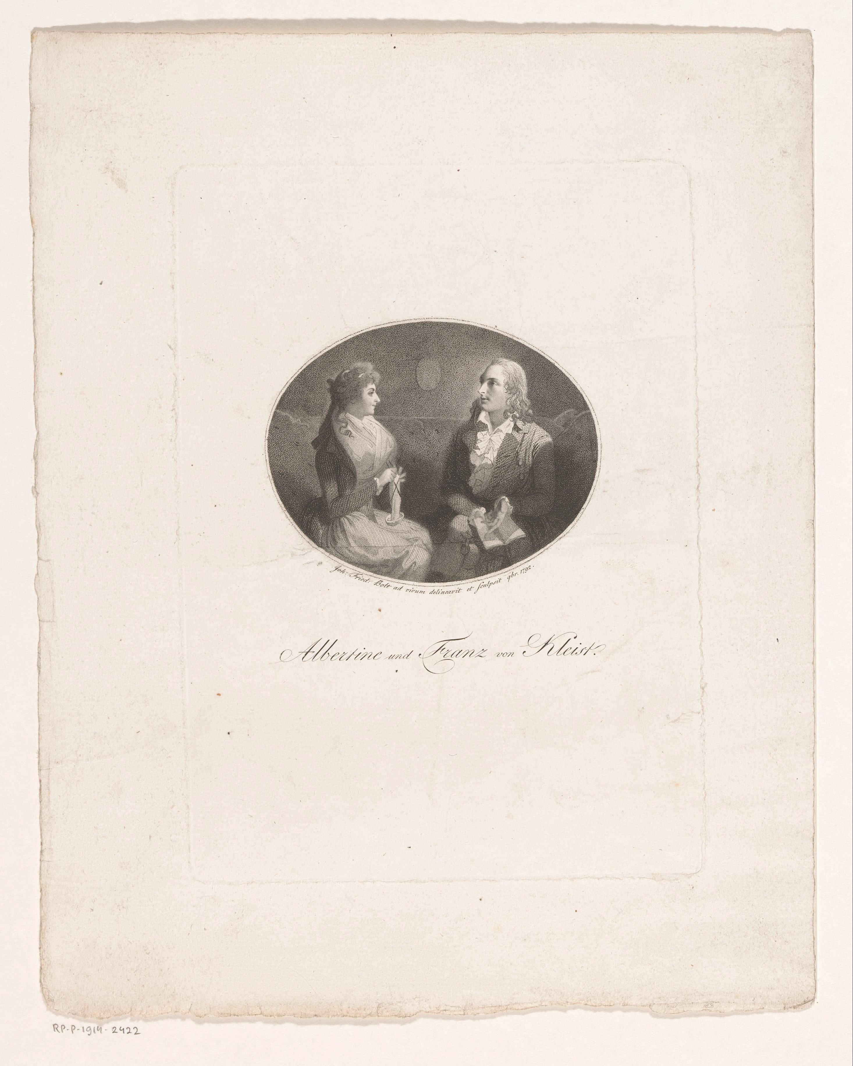 Portret van Albertine en Franz Alexander von Kleist