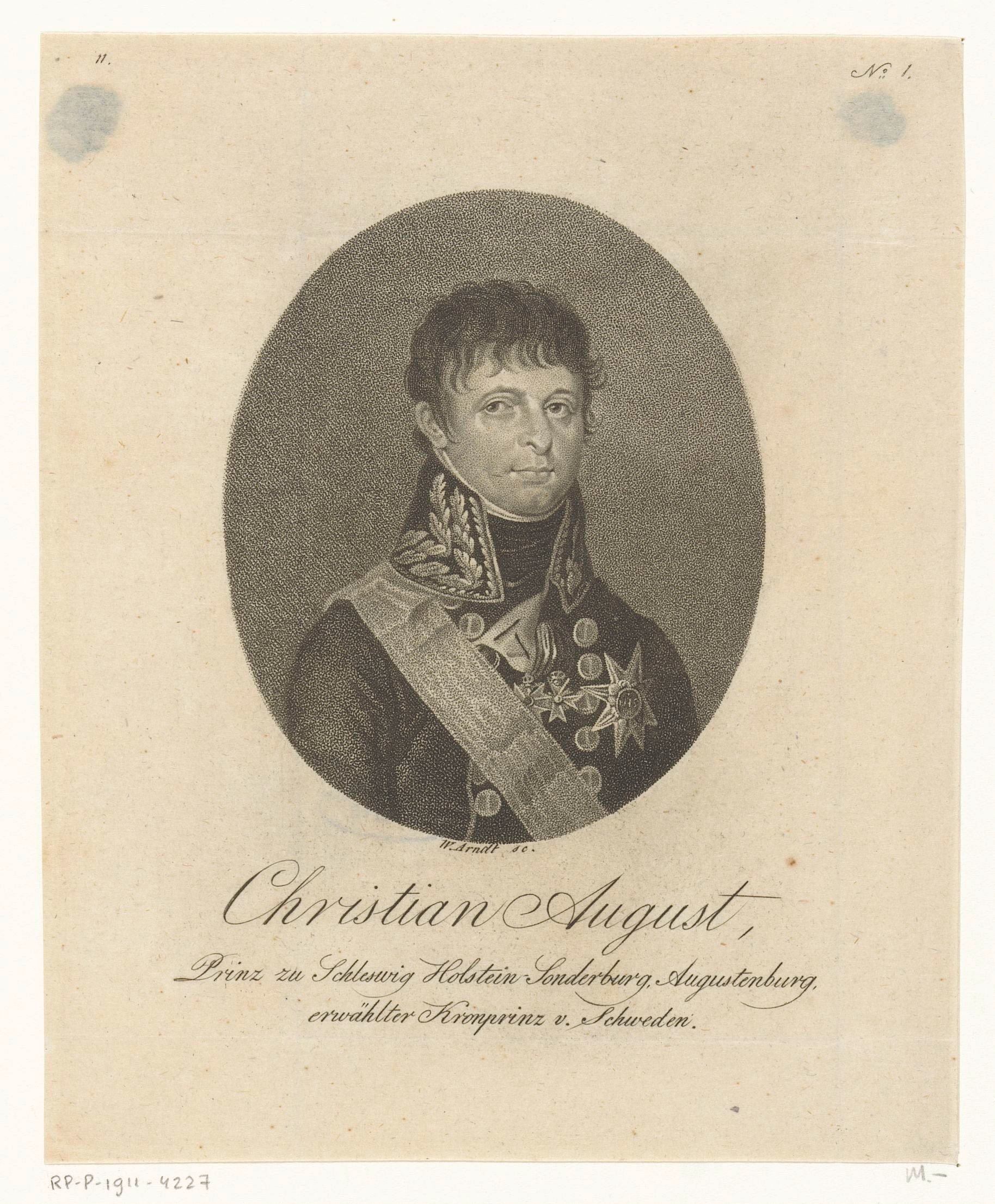 Portret van Christian August von Schleswig-Holstein