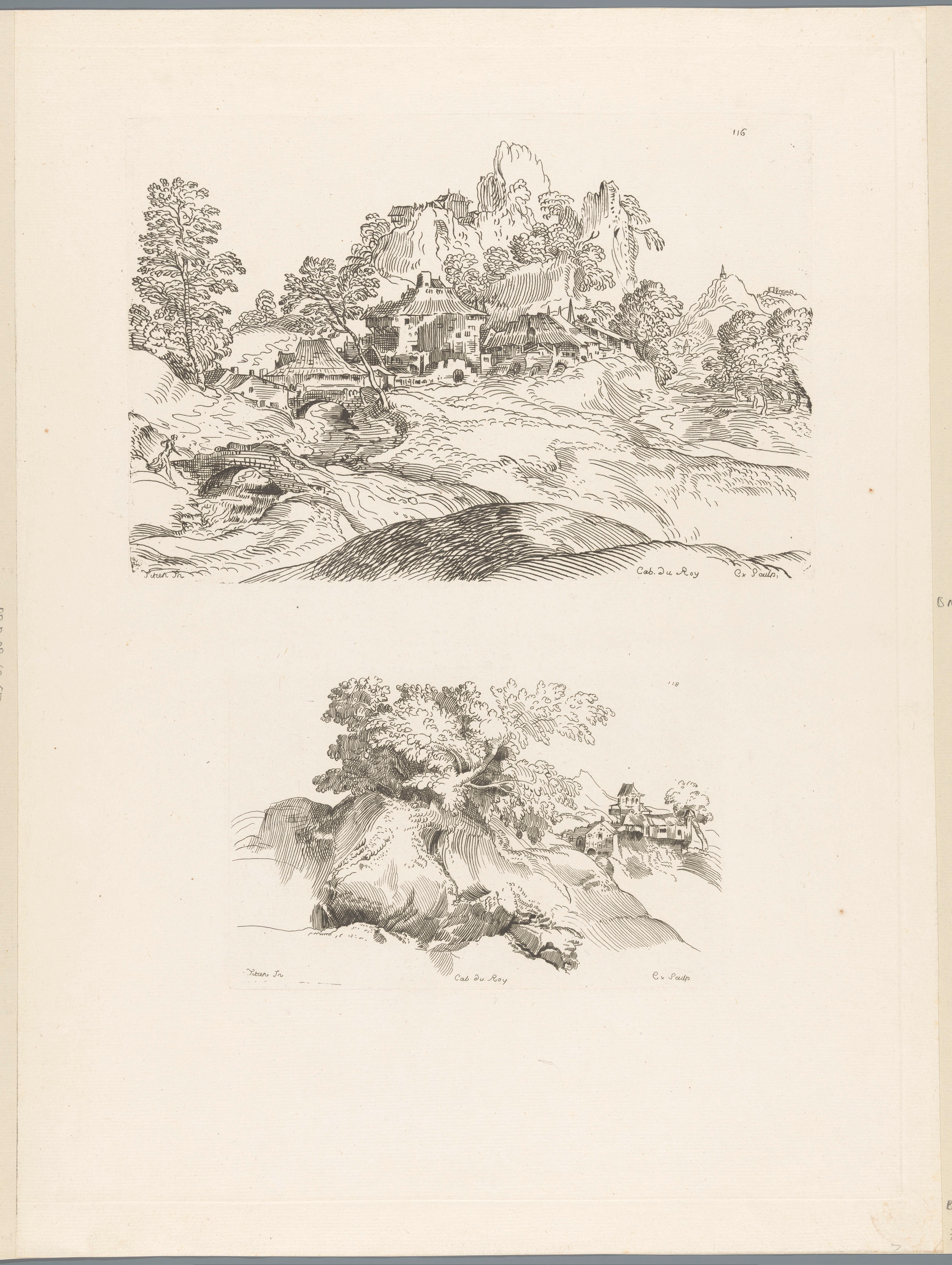 Berglandschap met huizen aan de voet van een berg