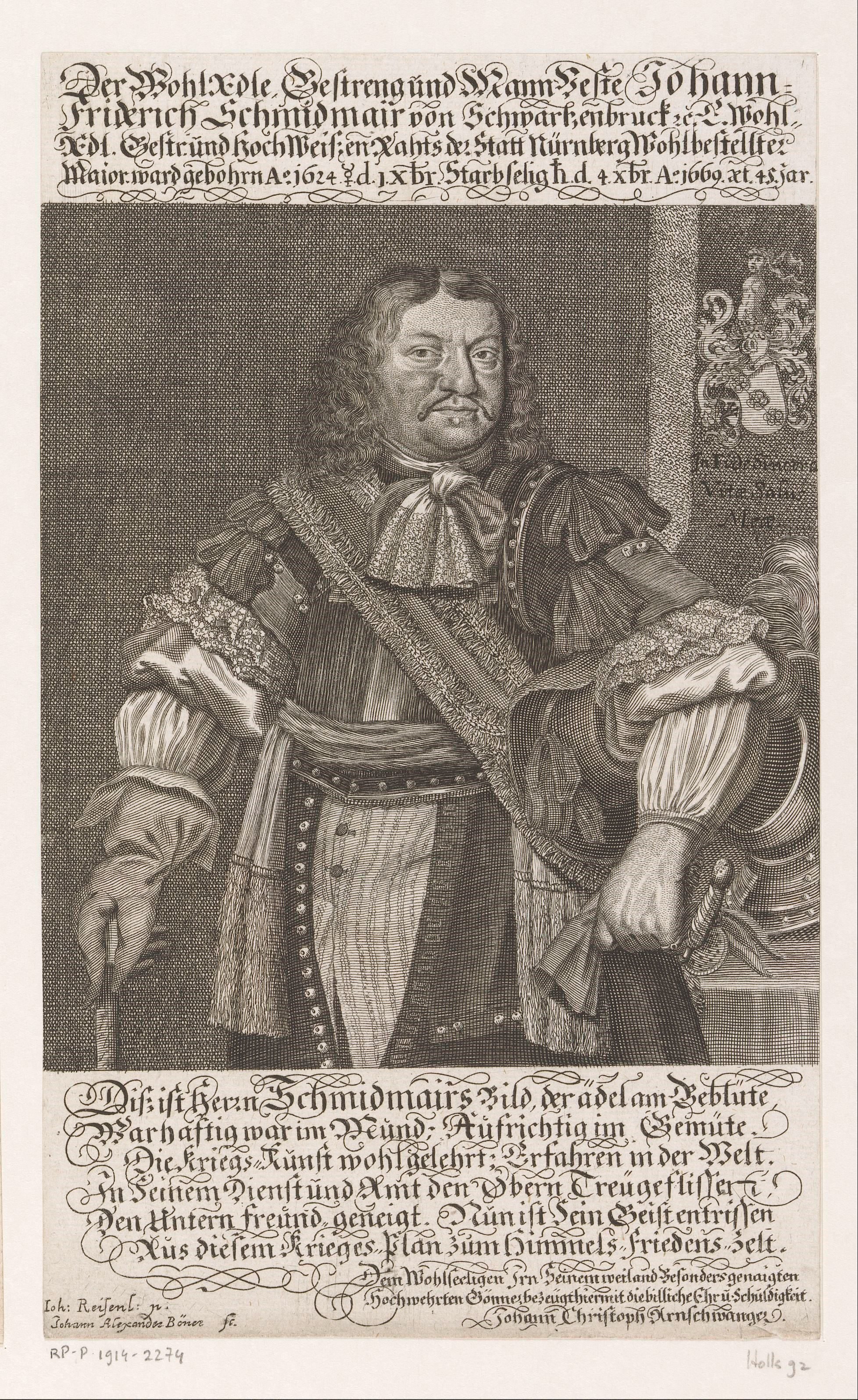 Portret van Johann Friedrich Schmidmair von Schwarzenbruck