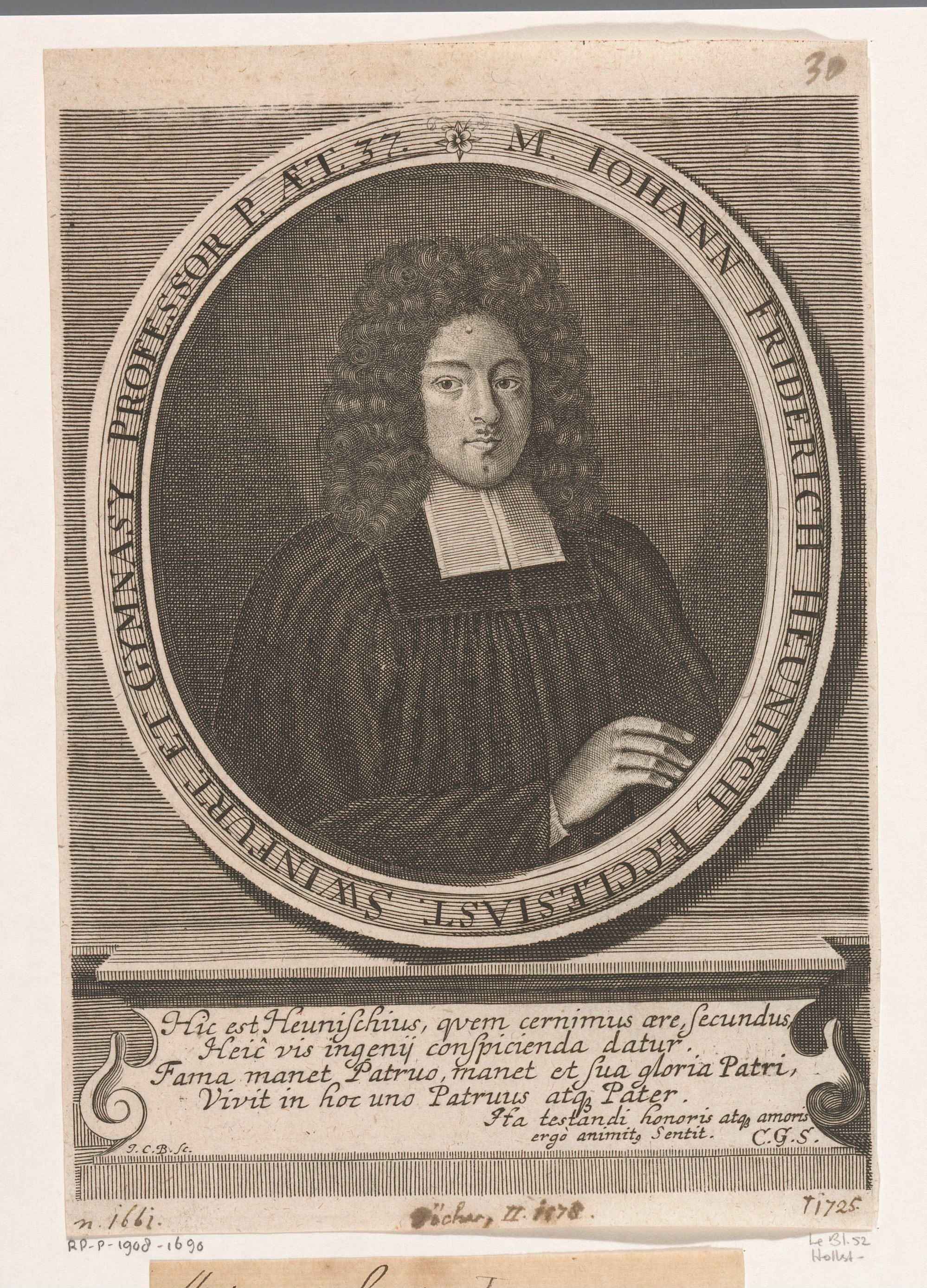 Portret van Johann Friedrich Heunisch