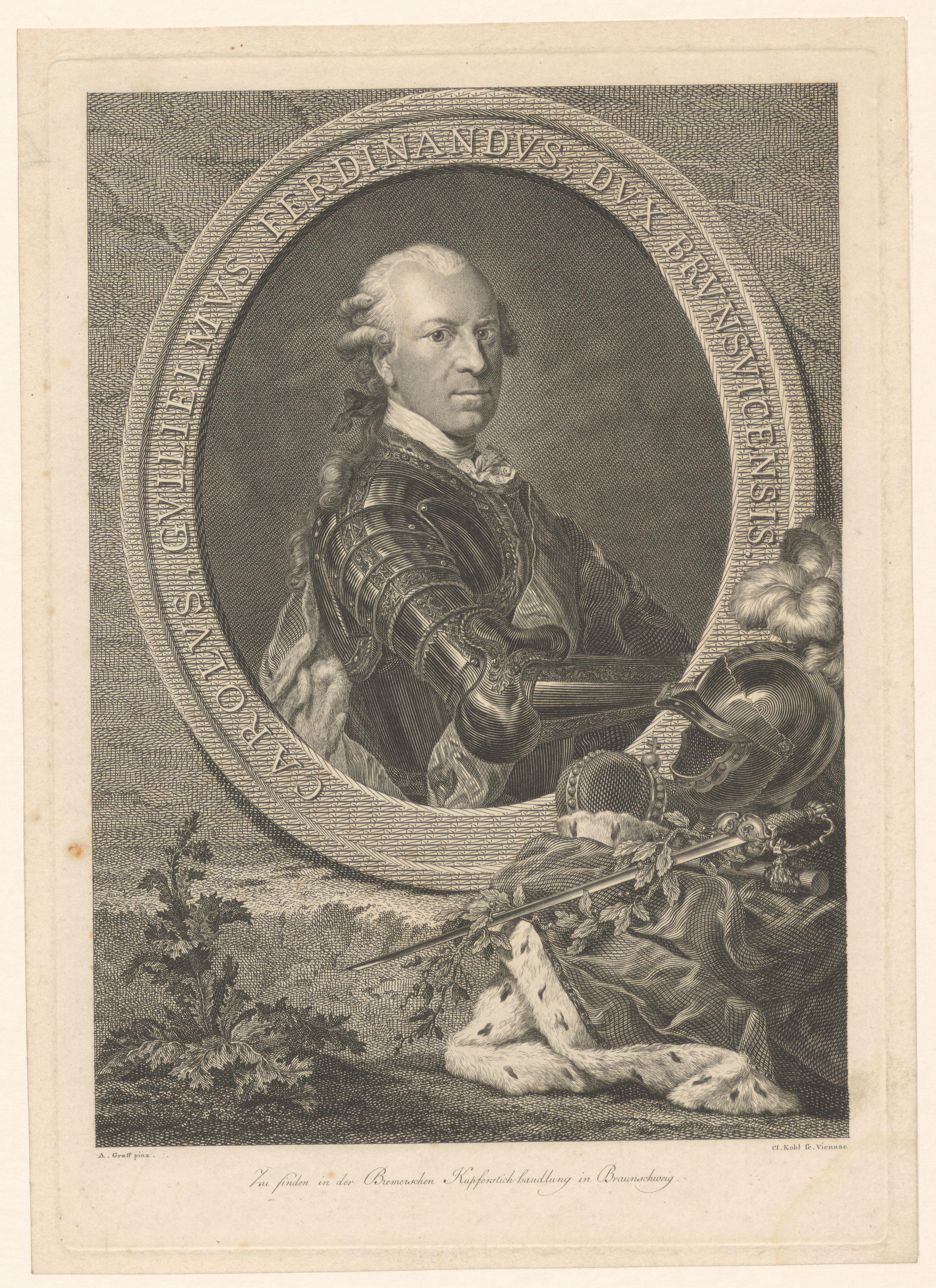 Portret van Karl Wilhelm Ferdinand von Braunschweig-Wolfenbüttel