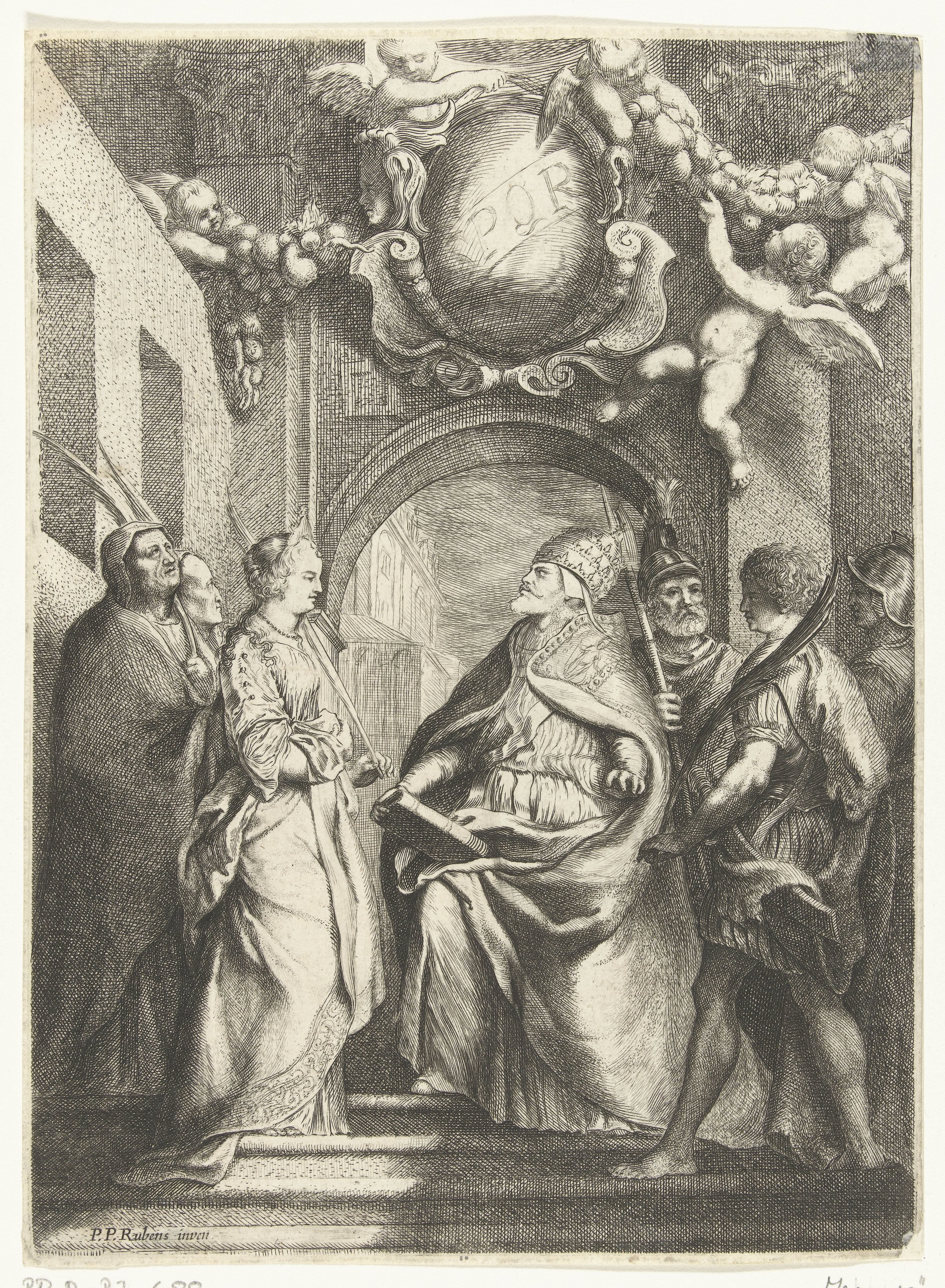 De heilige Gregorius de Grote met vier andere heiligen