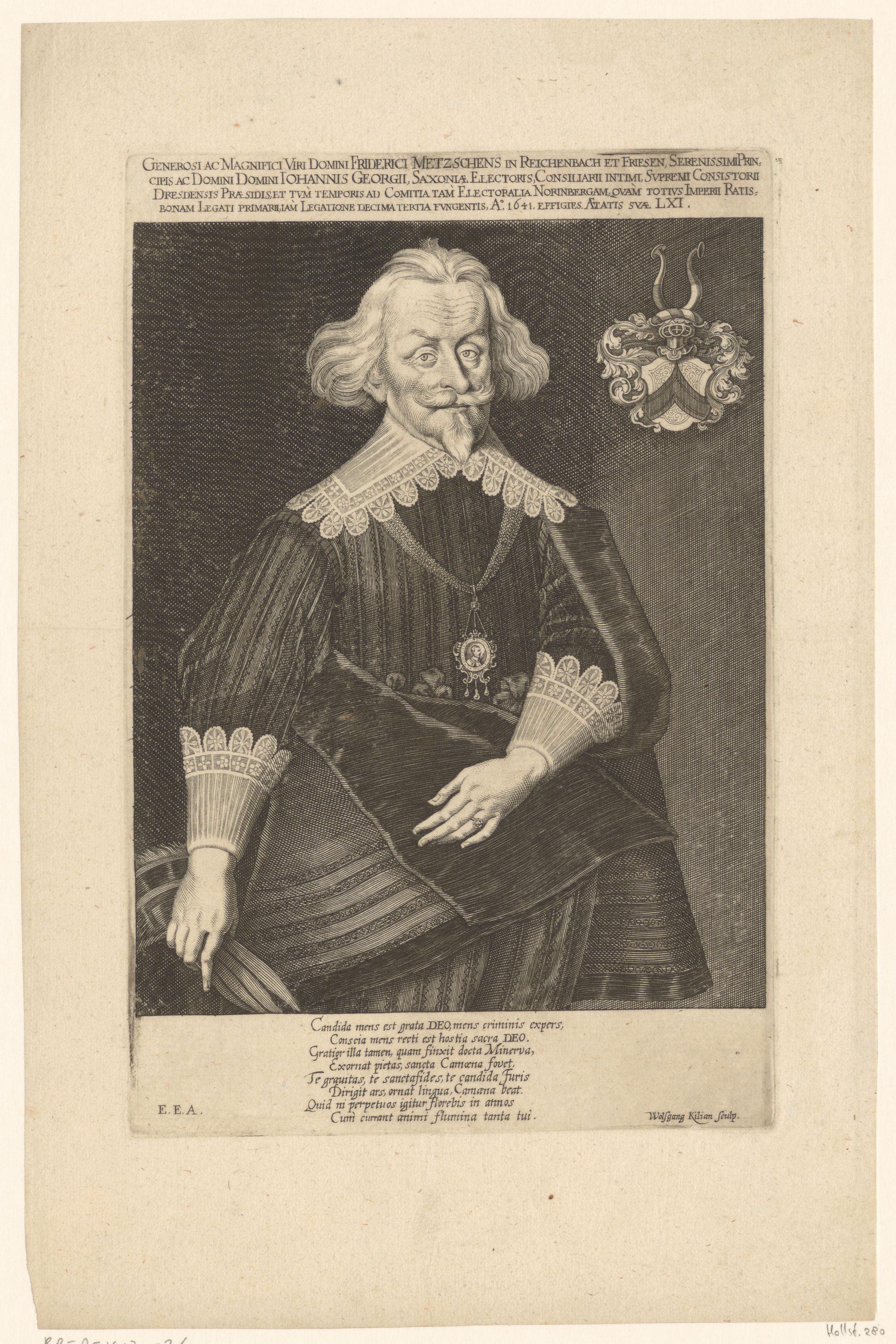 Portret van Friedrich von Metzsch op 61-jarige leeftijd