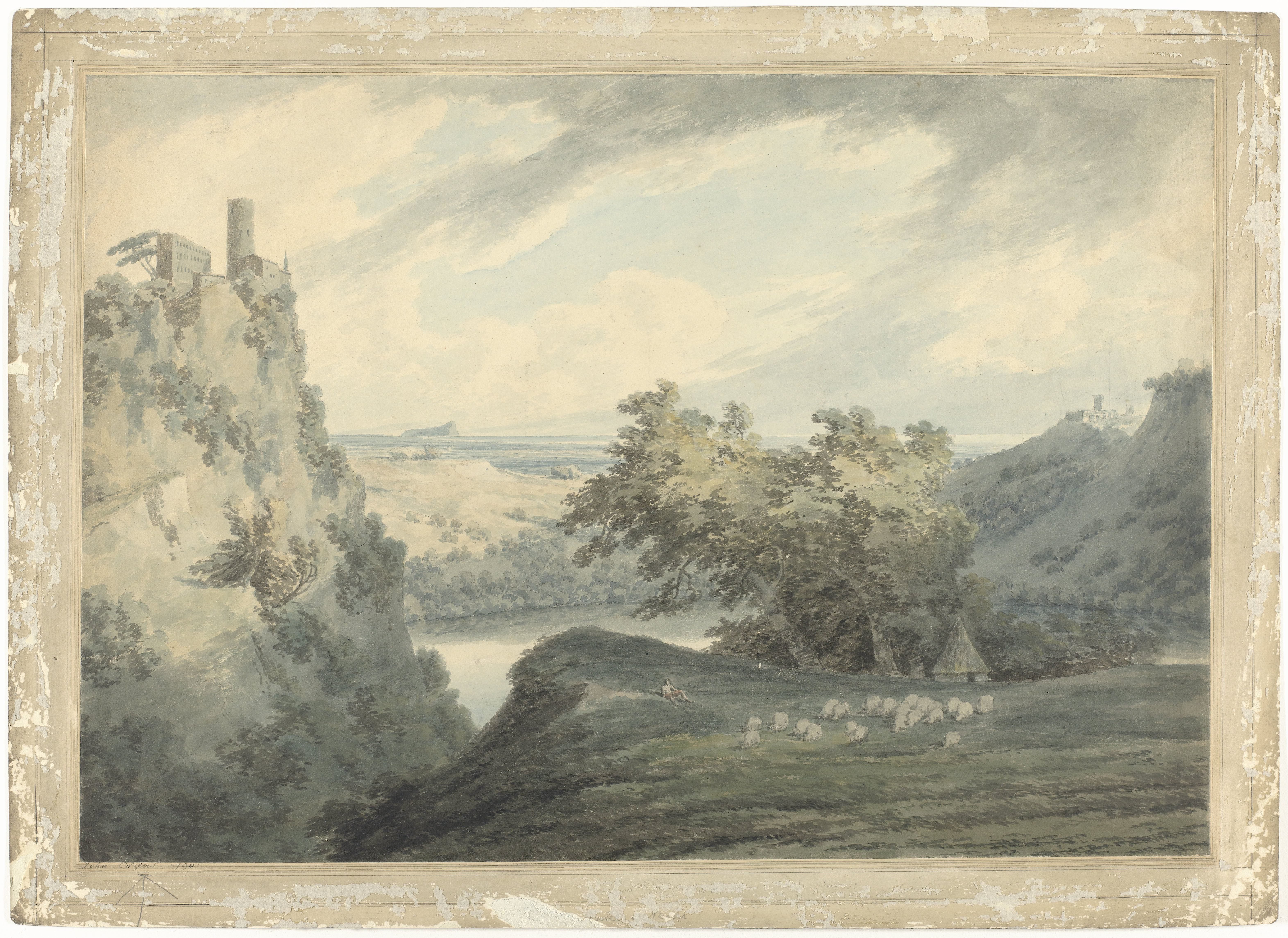 Italiaans berglandschap met het meer van Nemi
