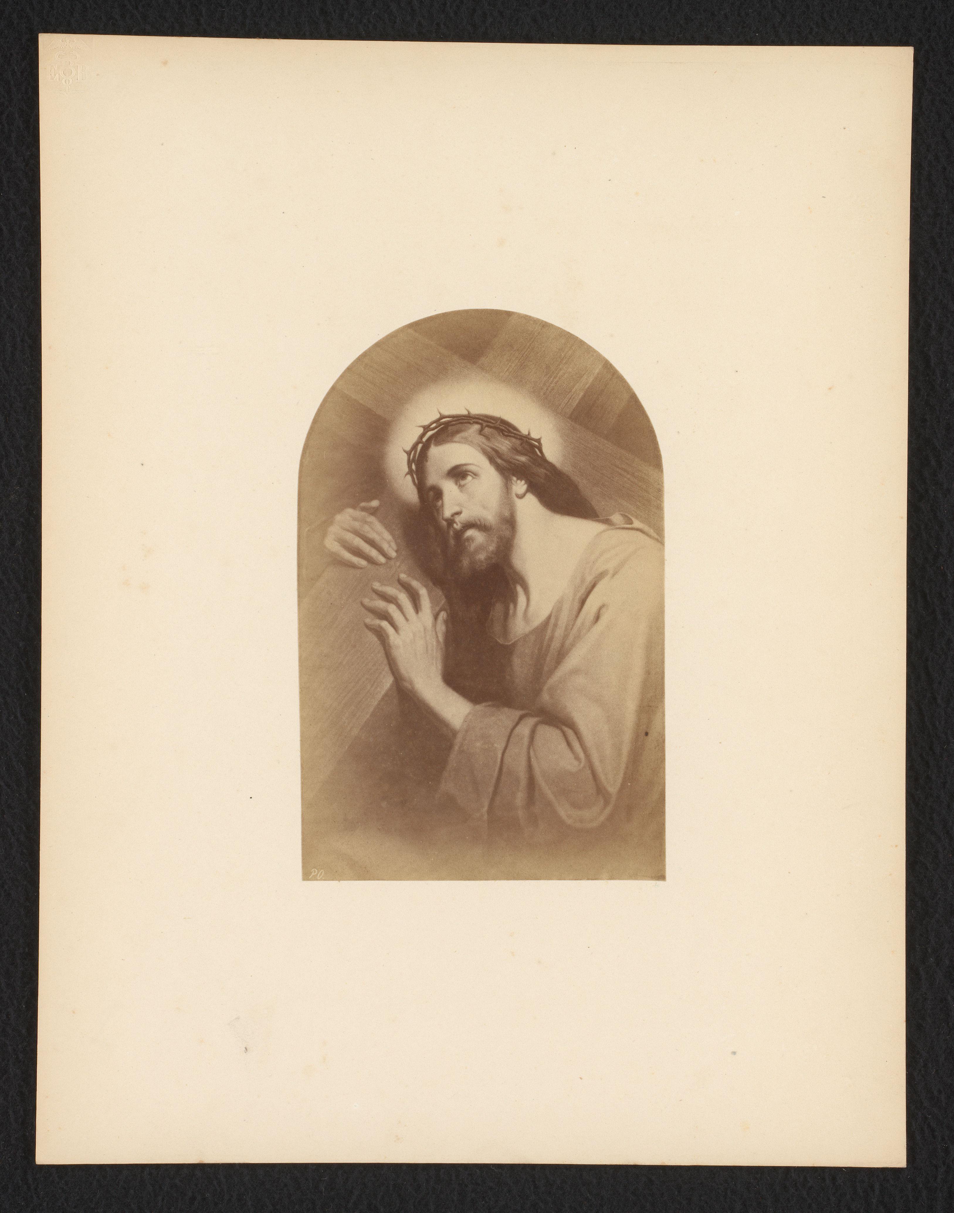 Fotoreproductie van het schilderij Jezus Christus naar A. Scheffer