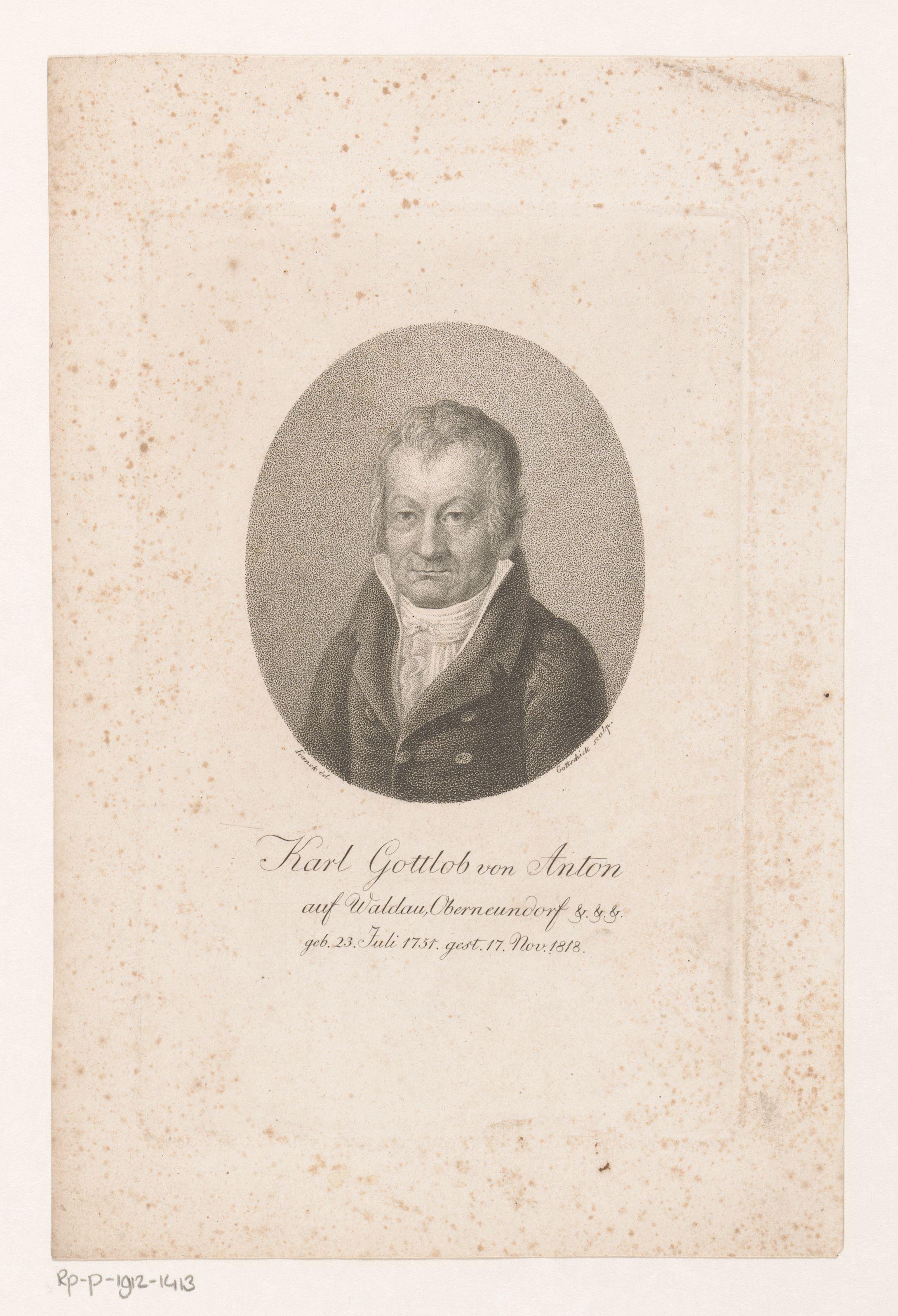 Portret van Karl Gottlob von Anton