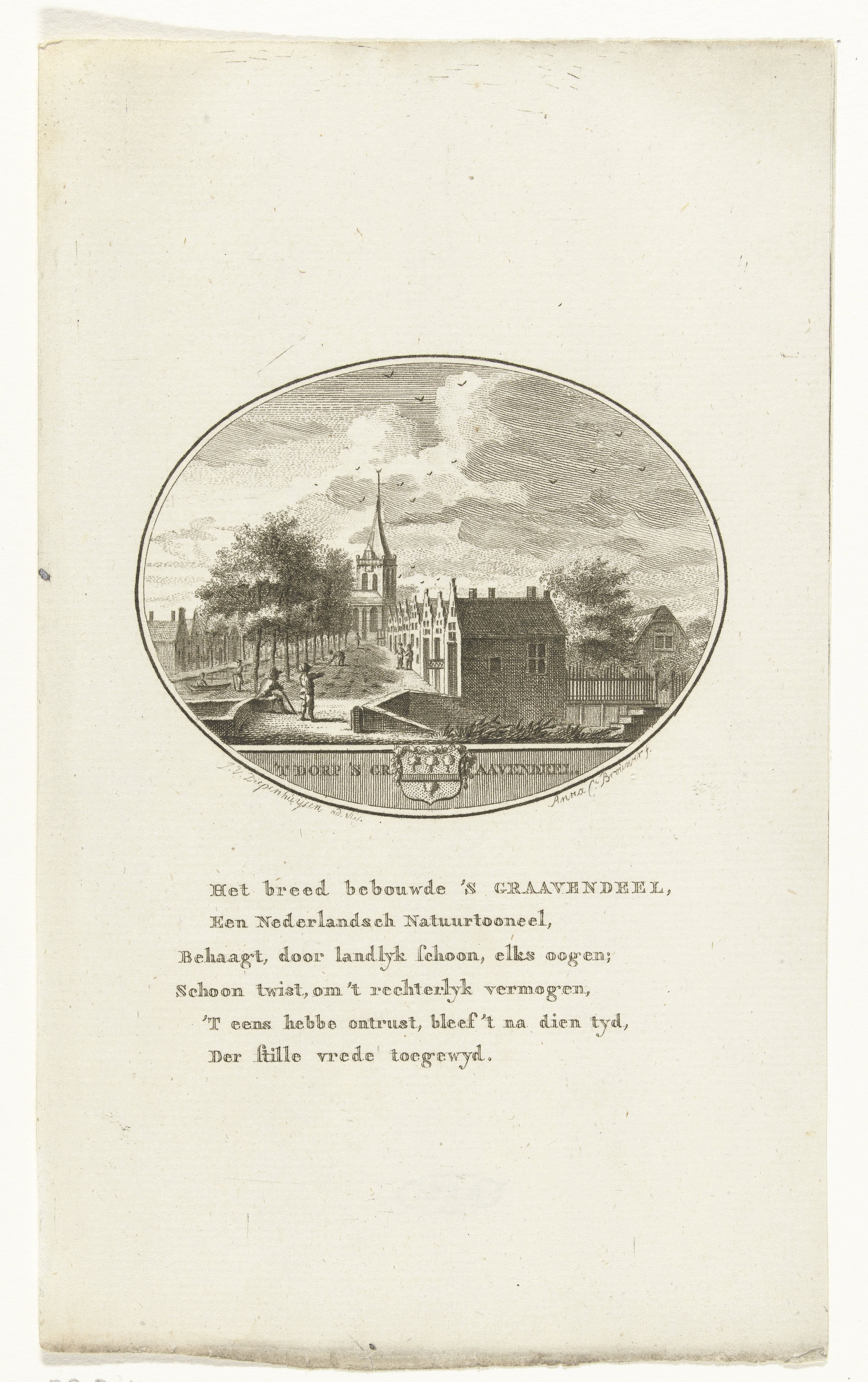 Gezicht op het dorp 's-Gravendeel