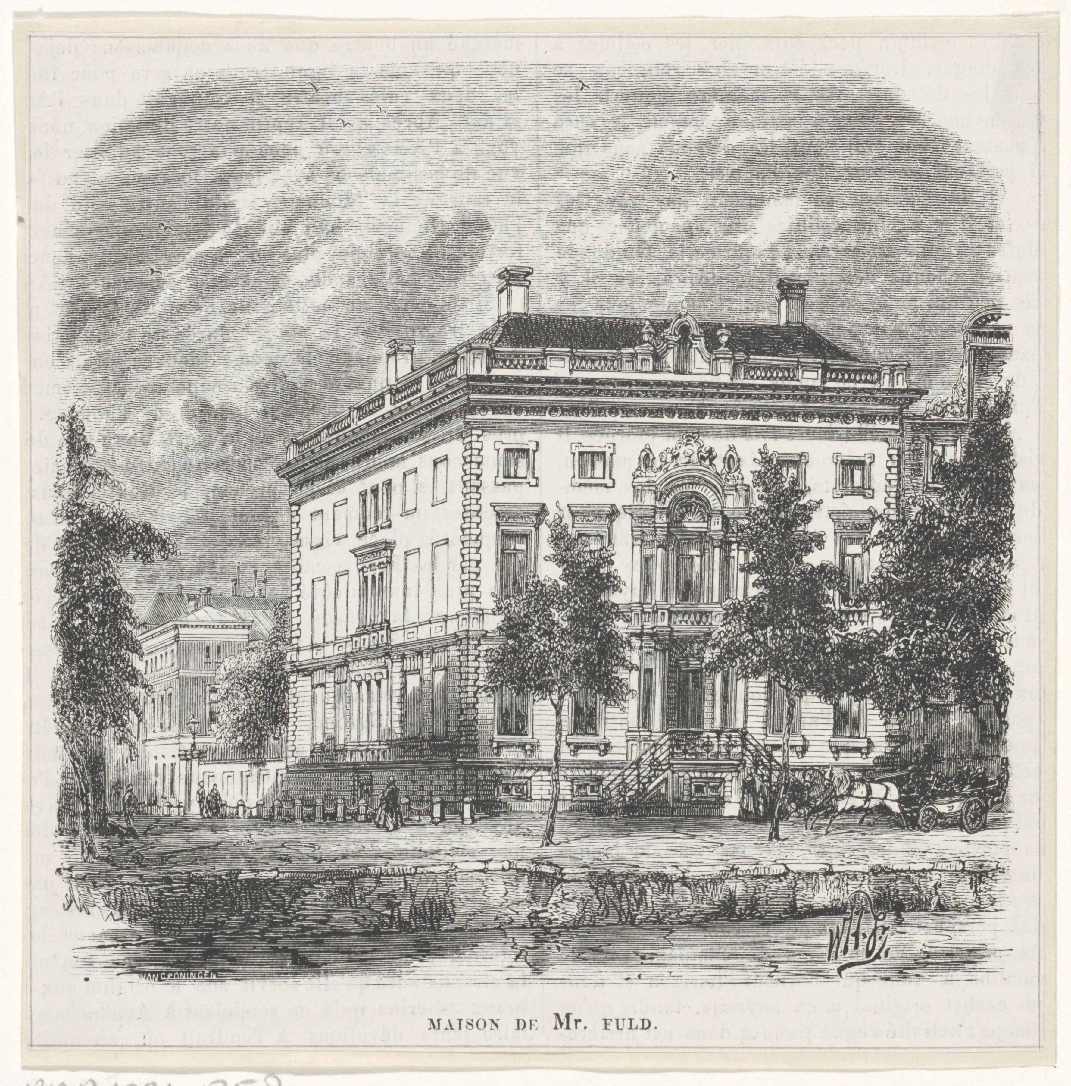Huis van bankier Elias Fuld op de hoek van de Keizersgracht en het Molenpad te Amsterdam