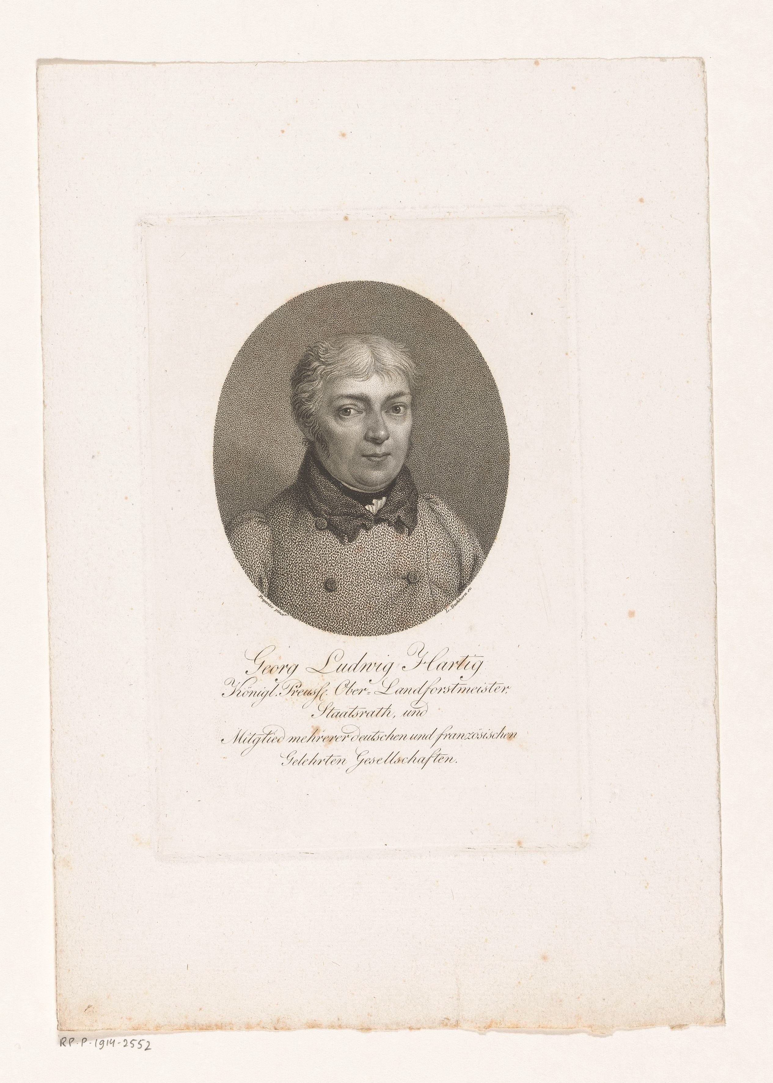 Portret van Georg Ludwig Hartig
