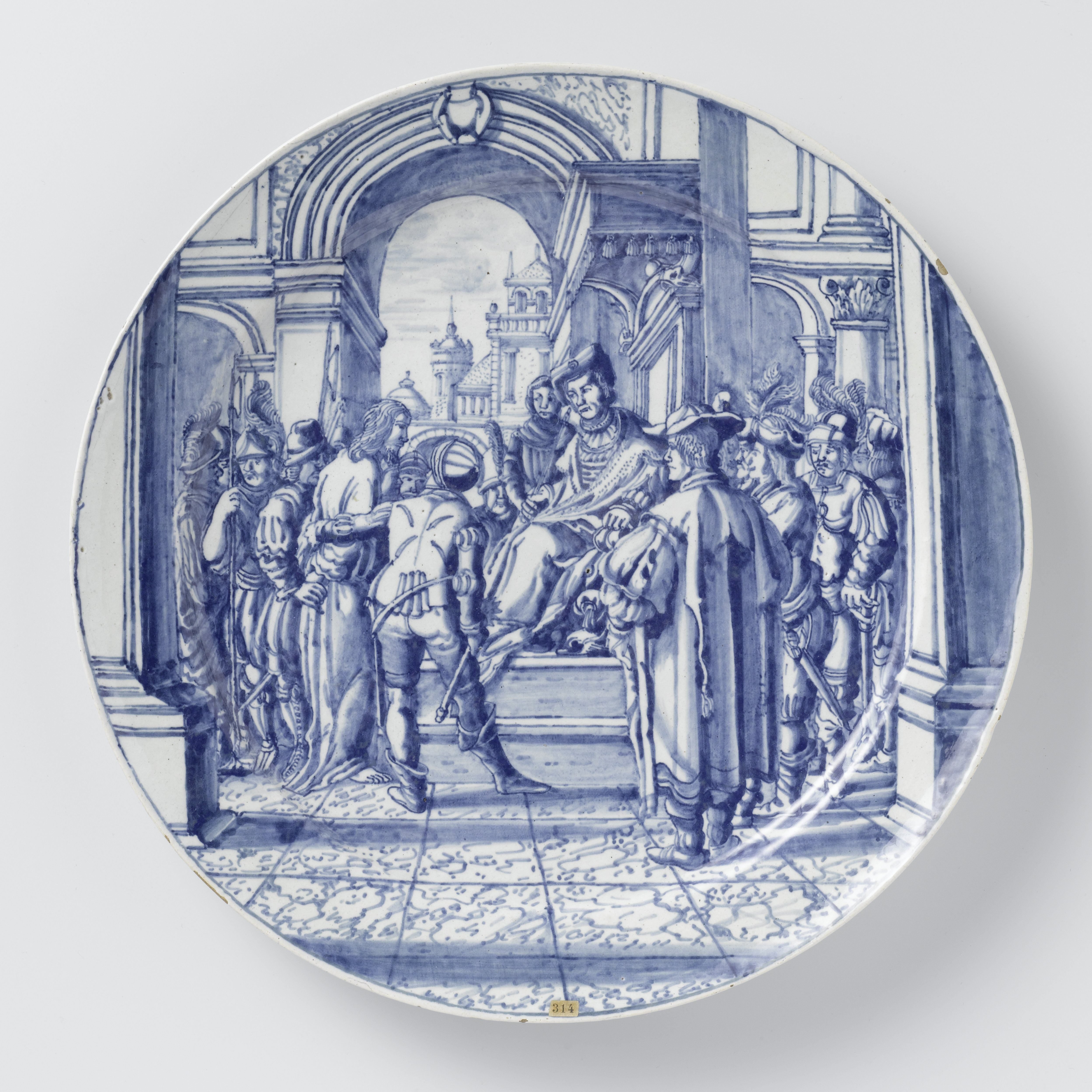 Bord met Jezus bij Pontius Pilatus