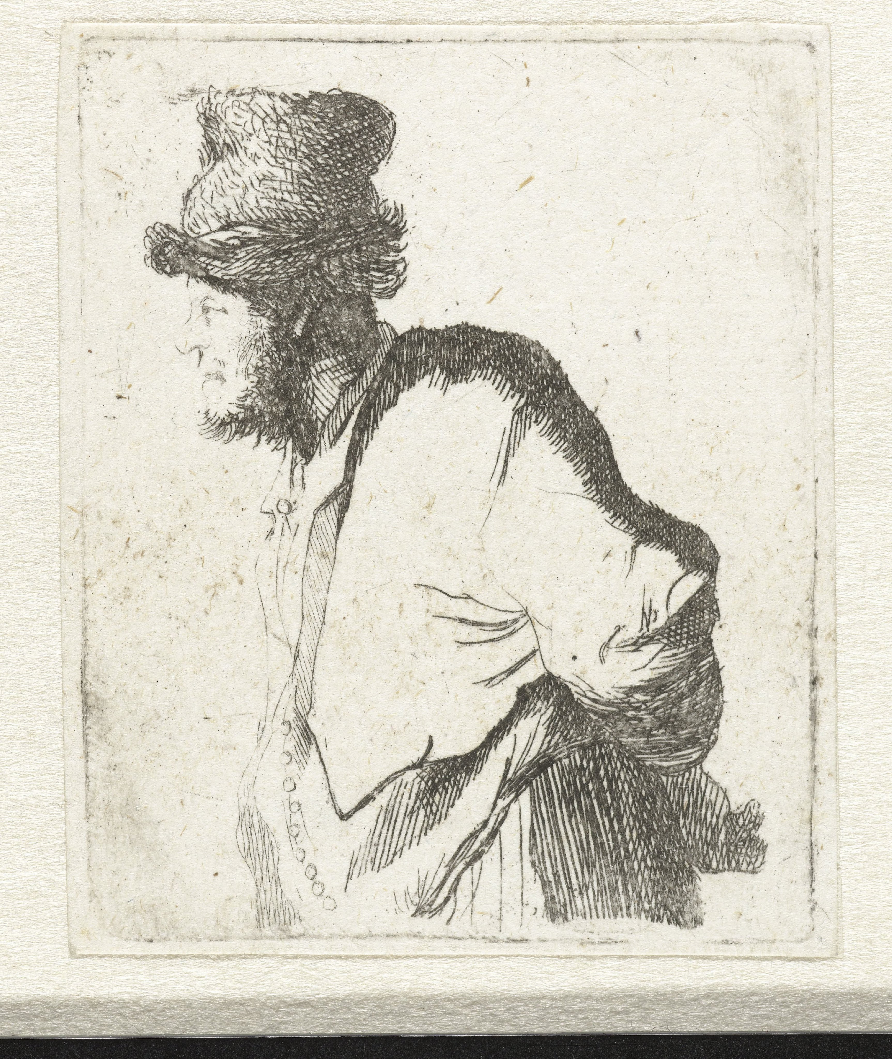 Peasant with his hands behind his back