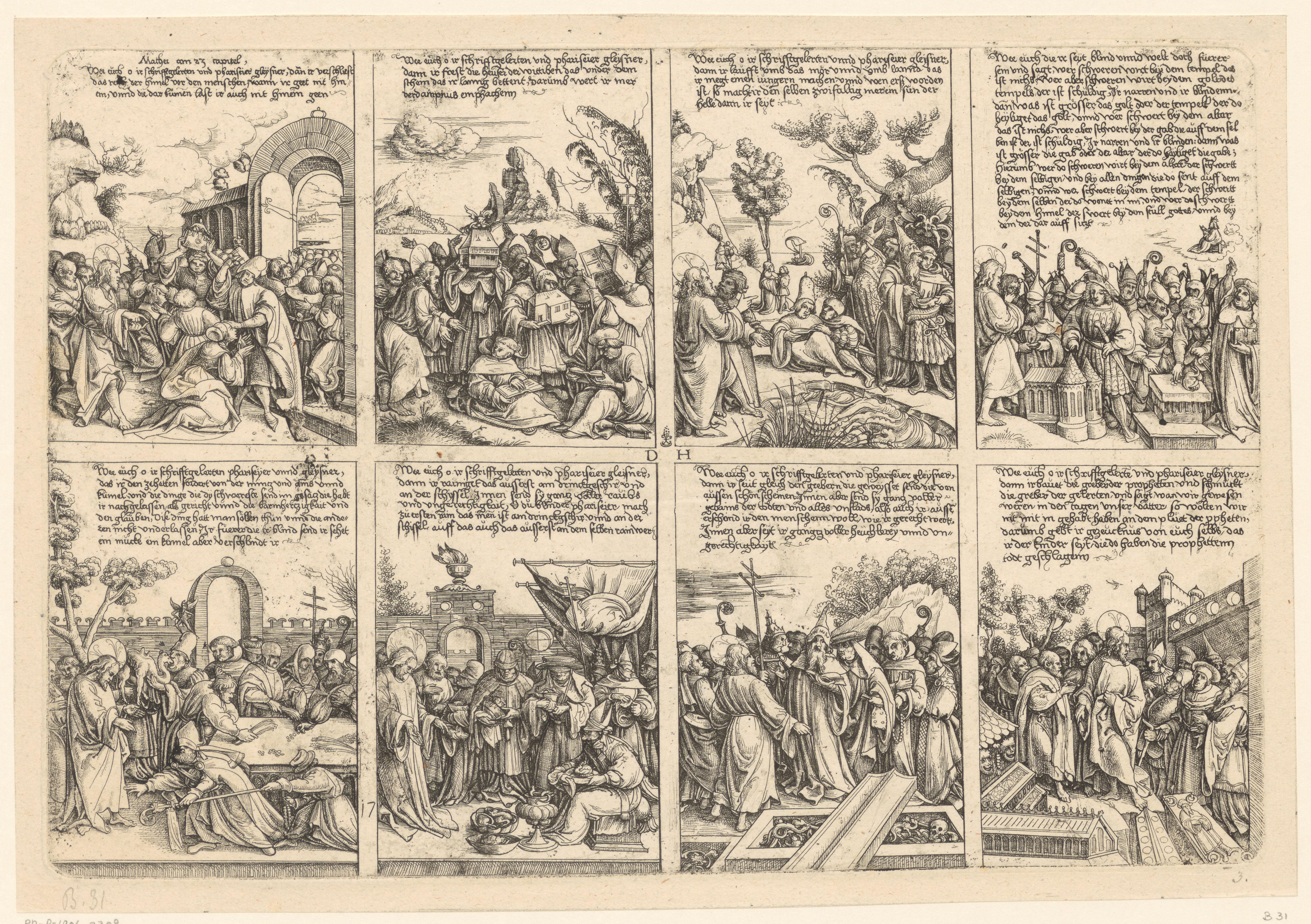 Christus veroordeelt de schriftgeleerden en Farizeeën