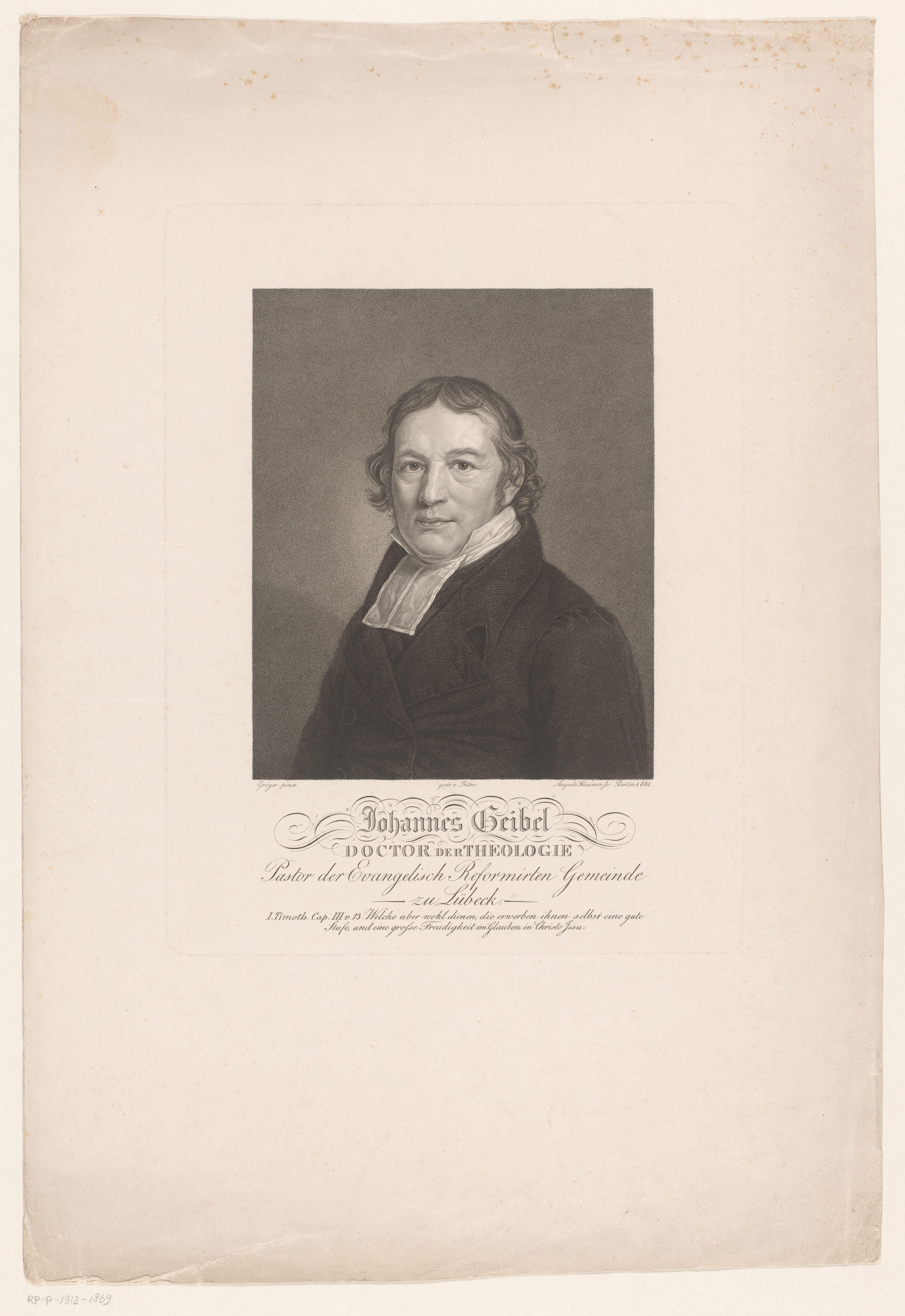 Portret van Johannes Geibel