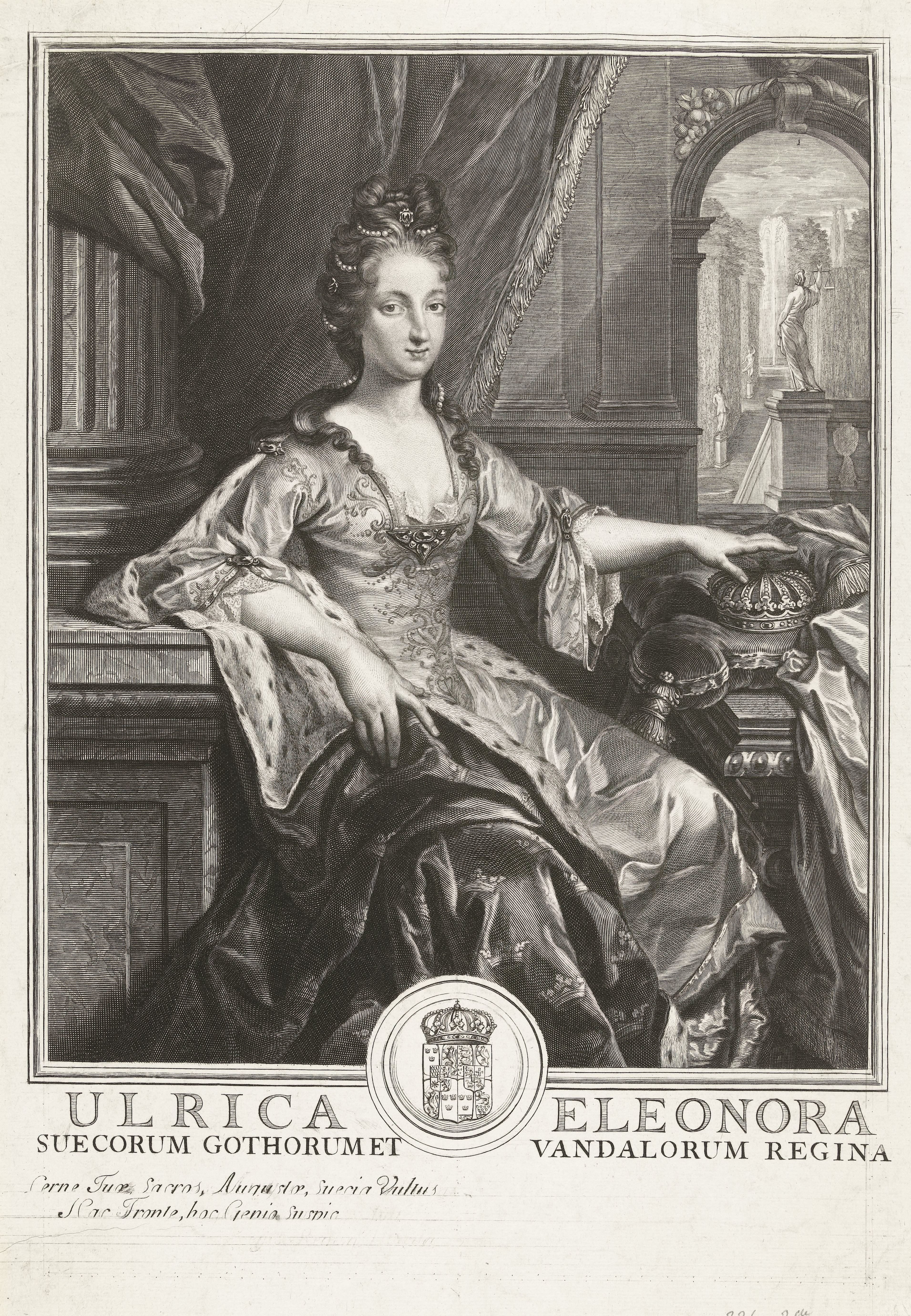 Portret van Ulrika Eleonora van Denemarken