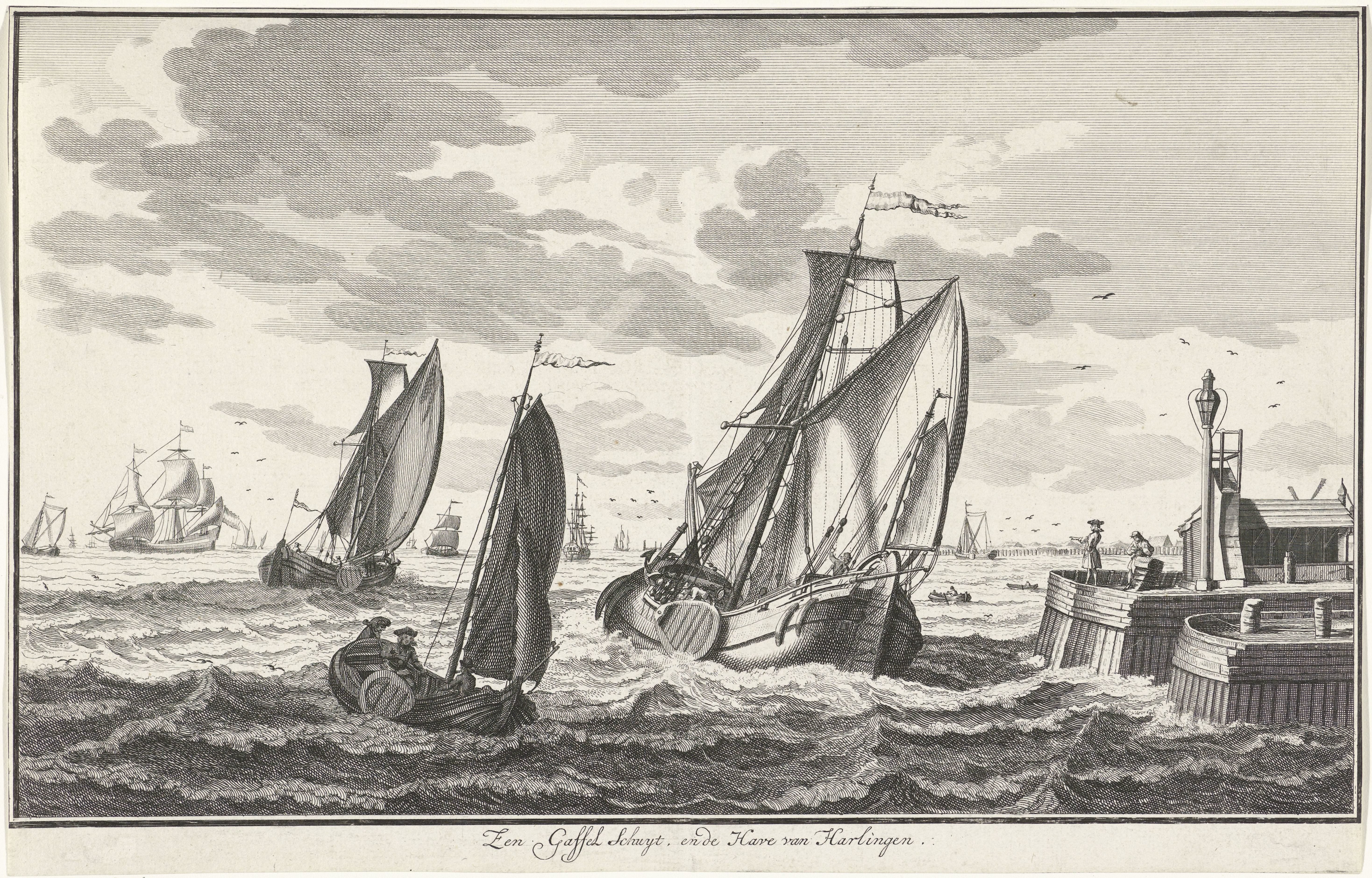 Zeilschepen nabij een haven