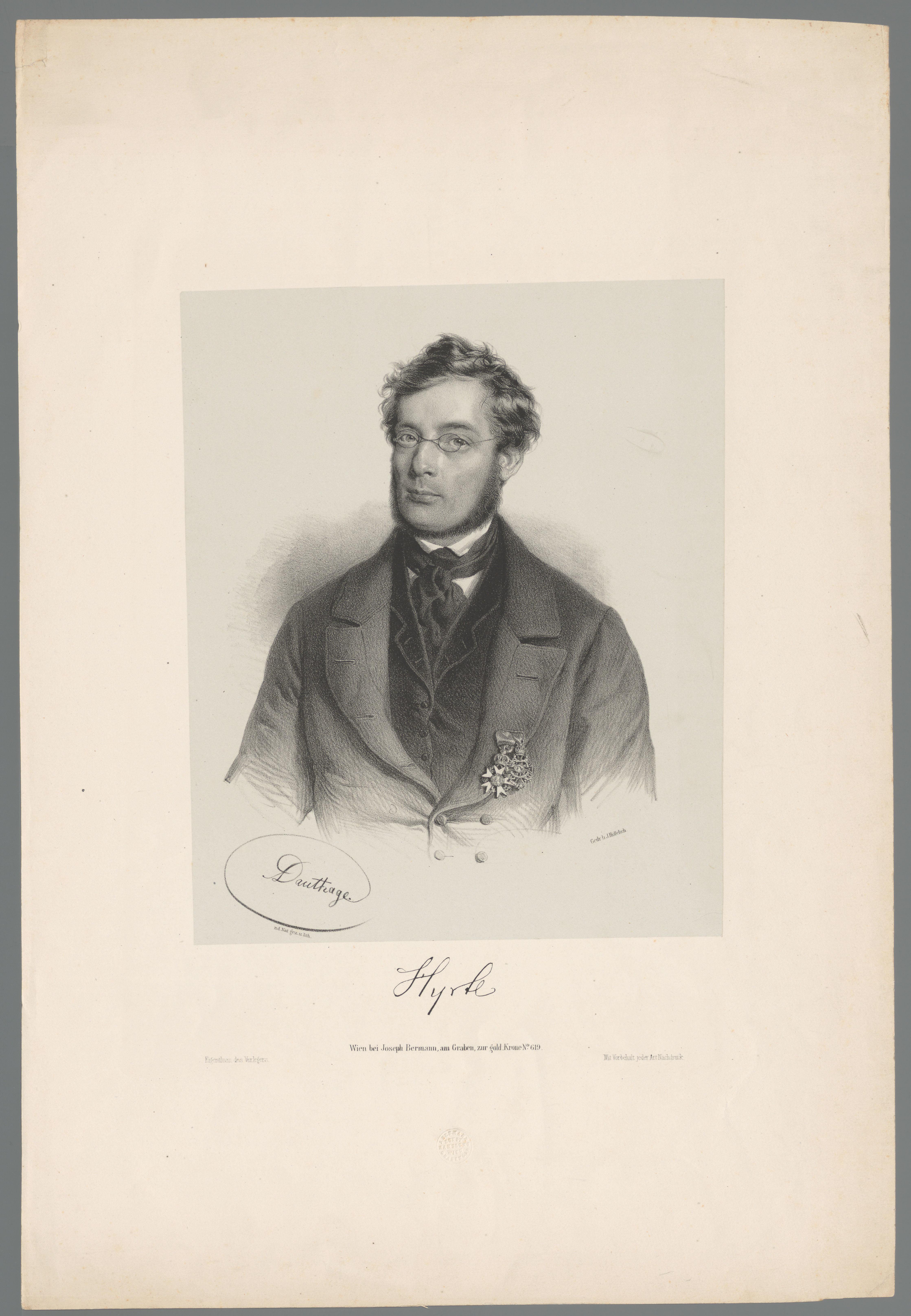 Portret van Josef Hyrtl