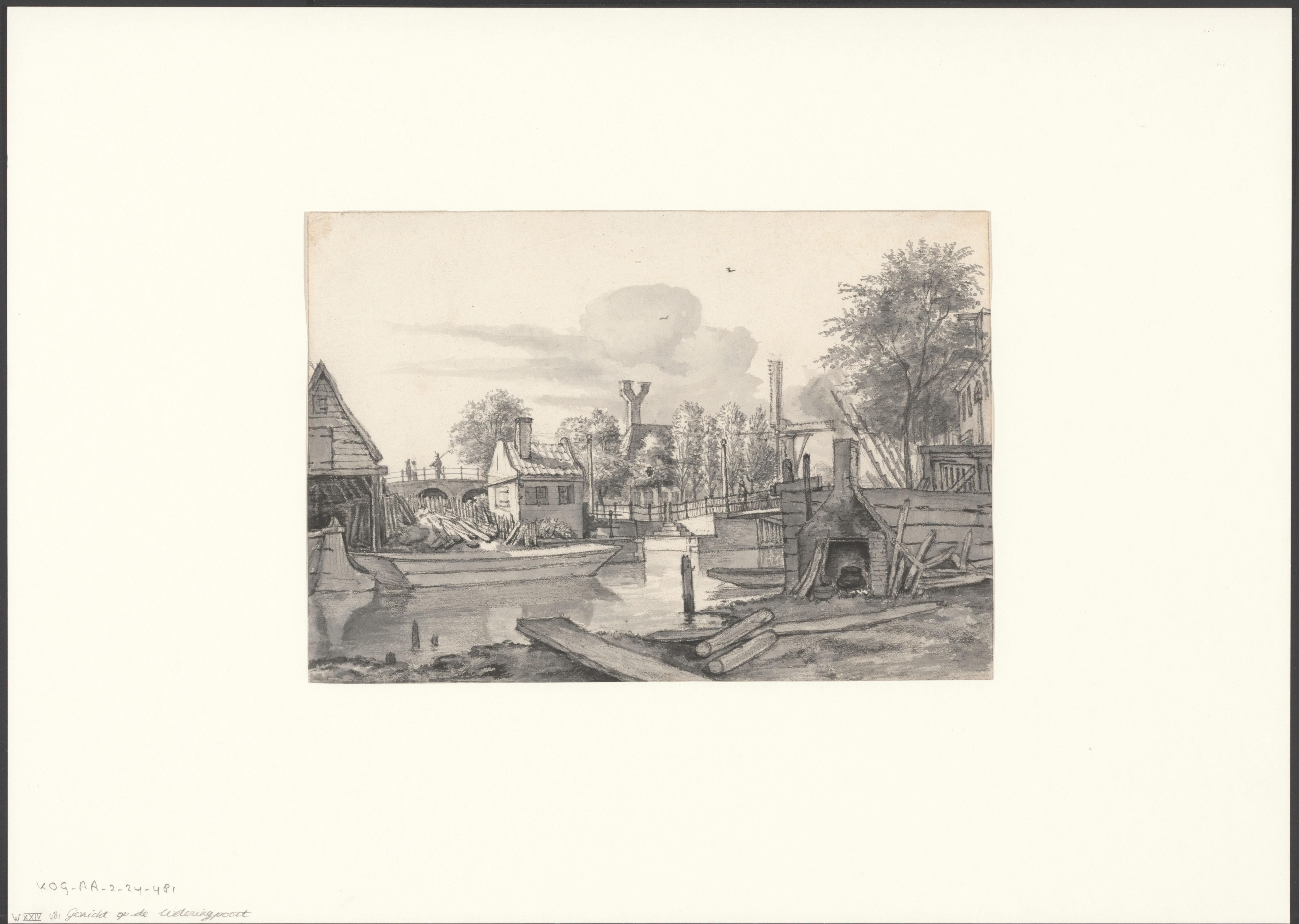 Gezicht op de Weteringpoort aan de Lijnbaansgracht