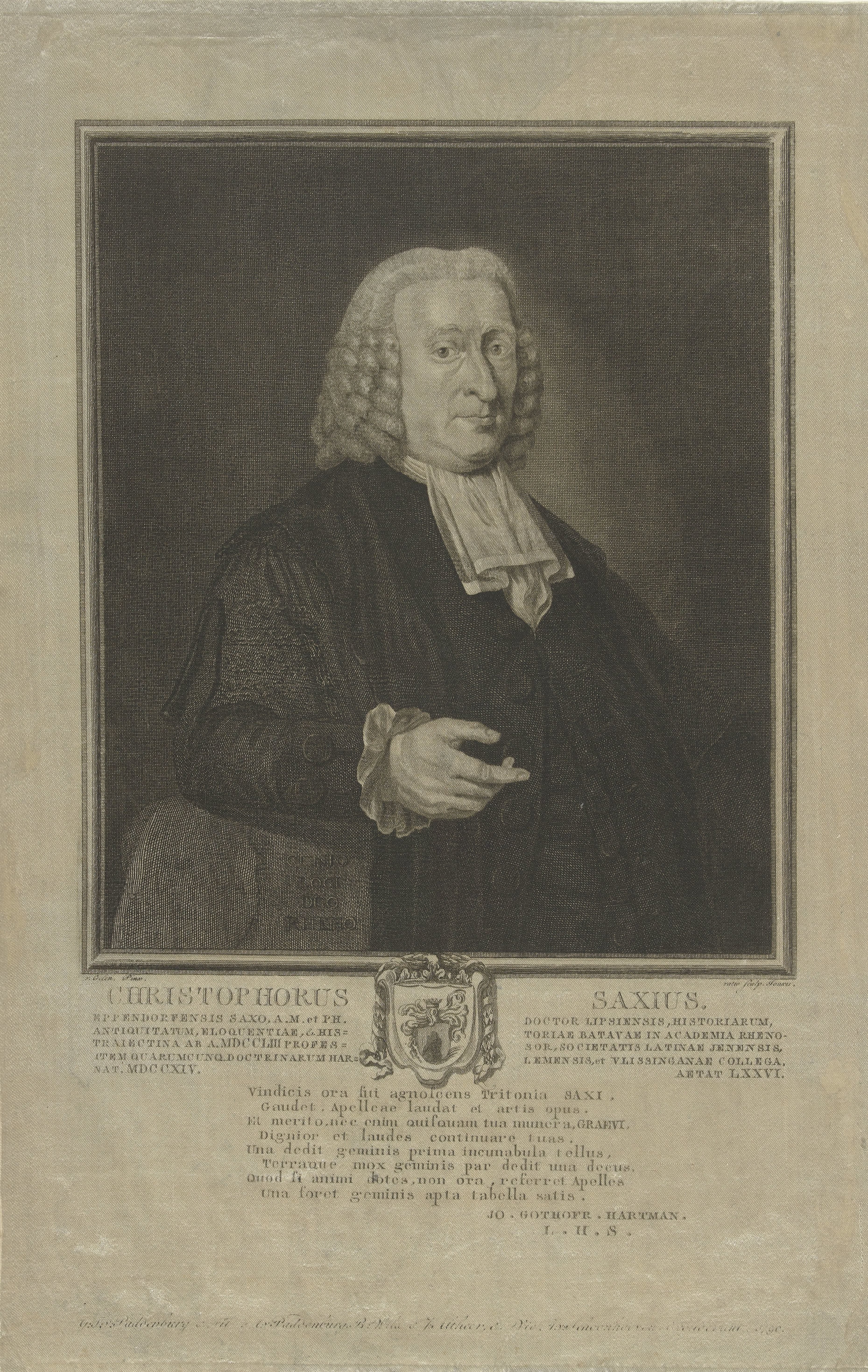 Portret van Christophorus Saxius