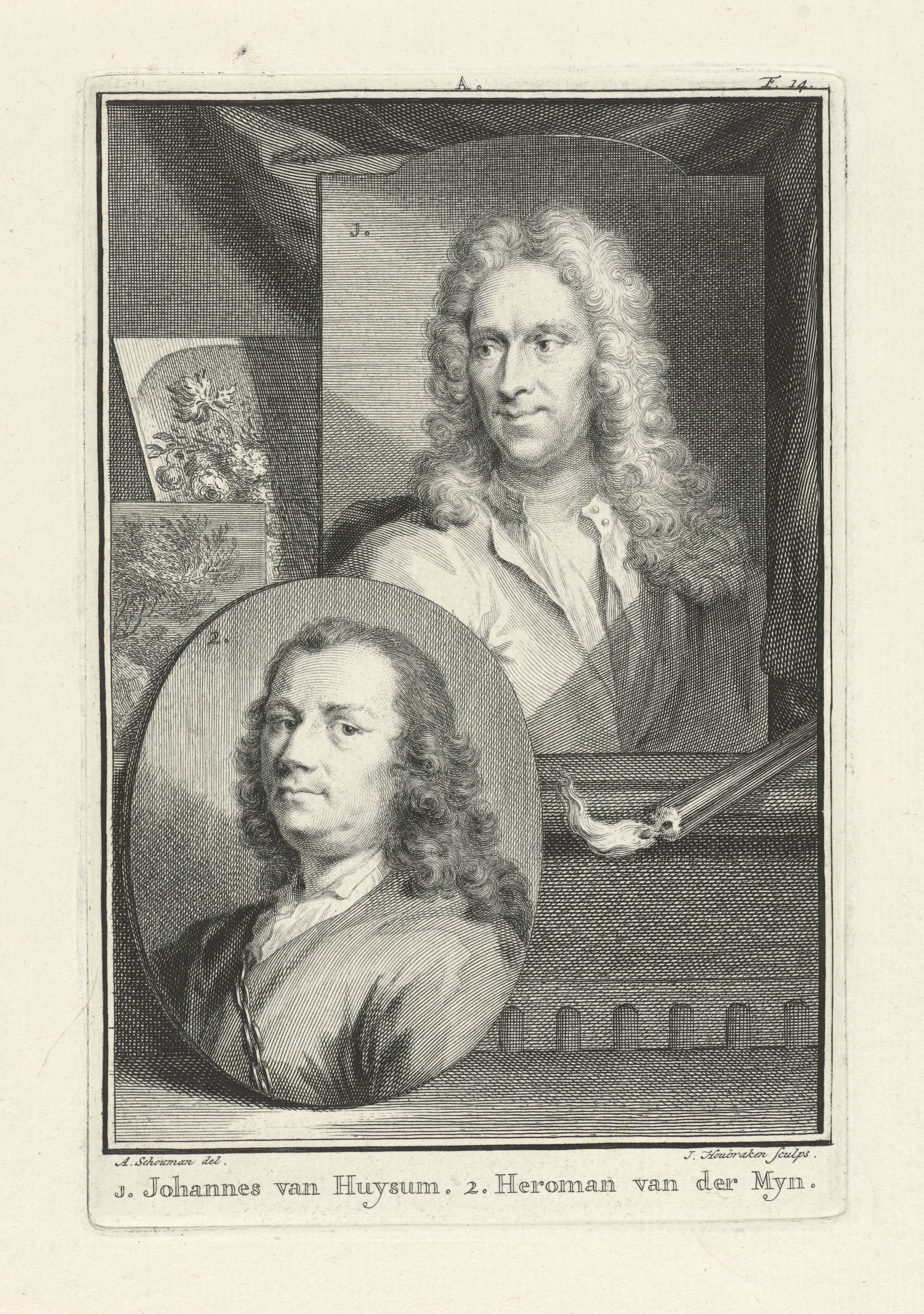 Portretten van Jan van Huysum en Herman van der Mijn