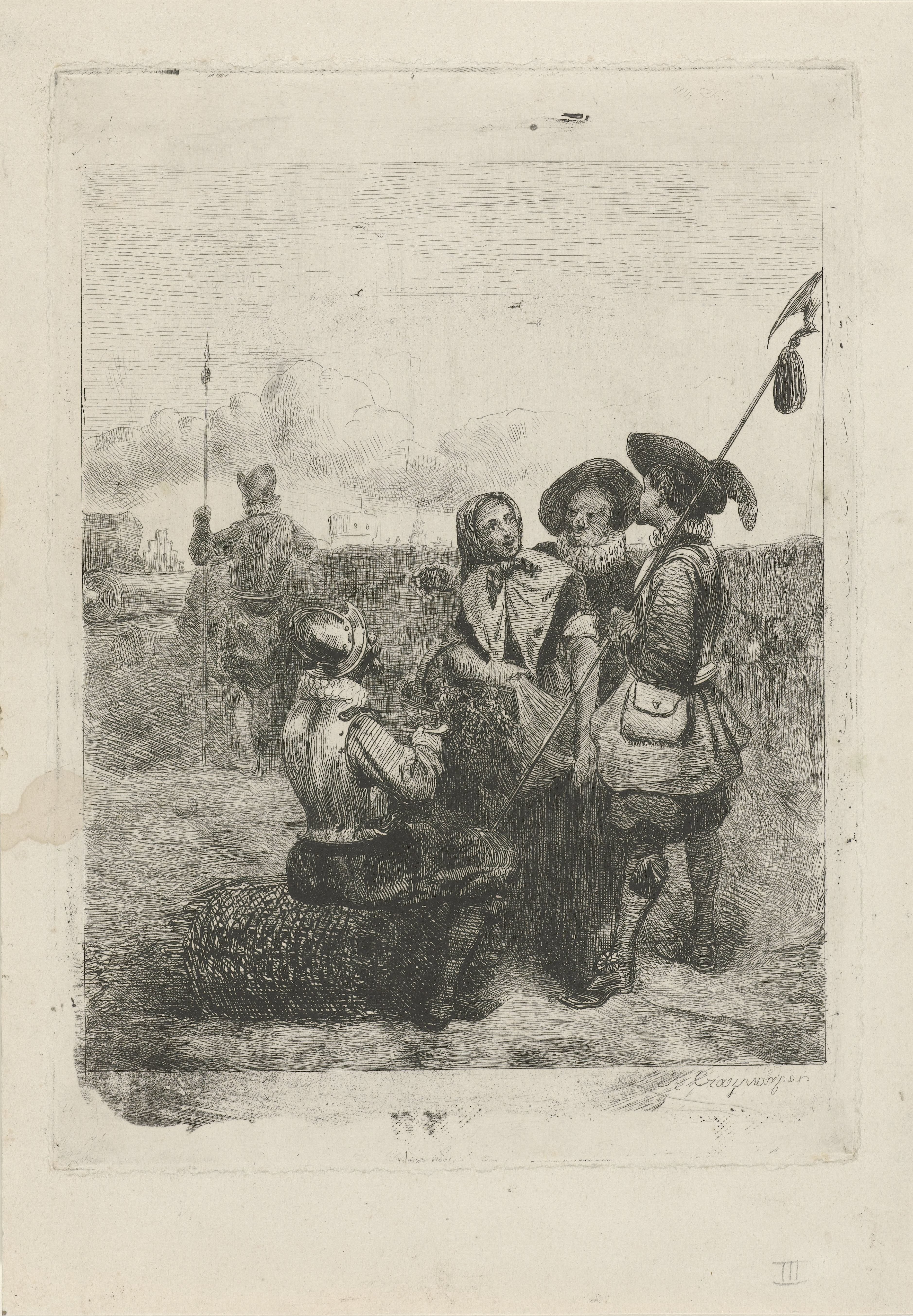 Soldaten met een jong meisje