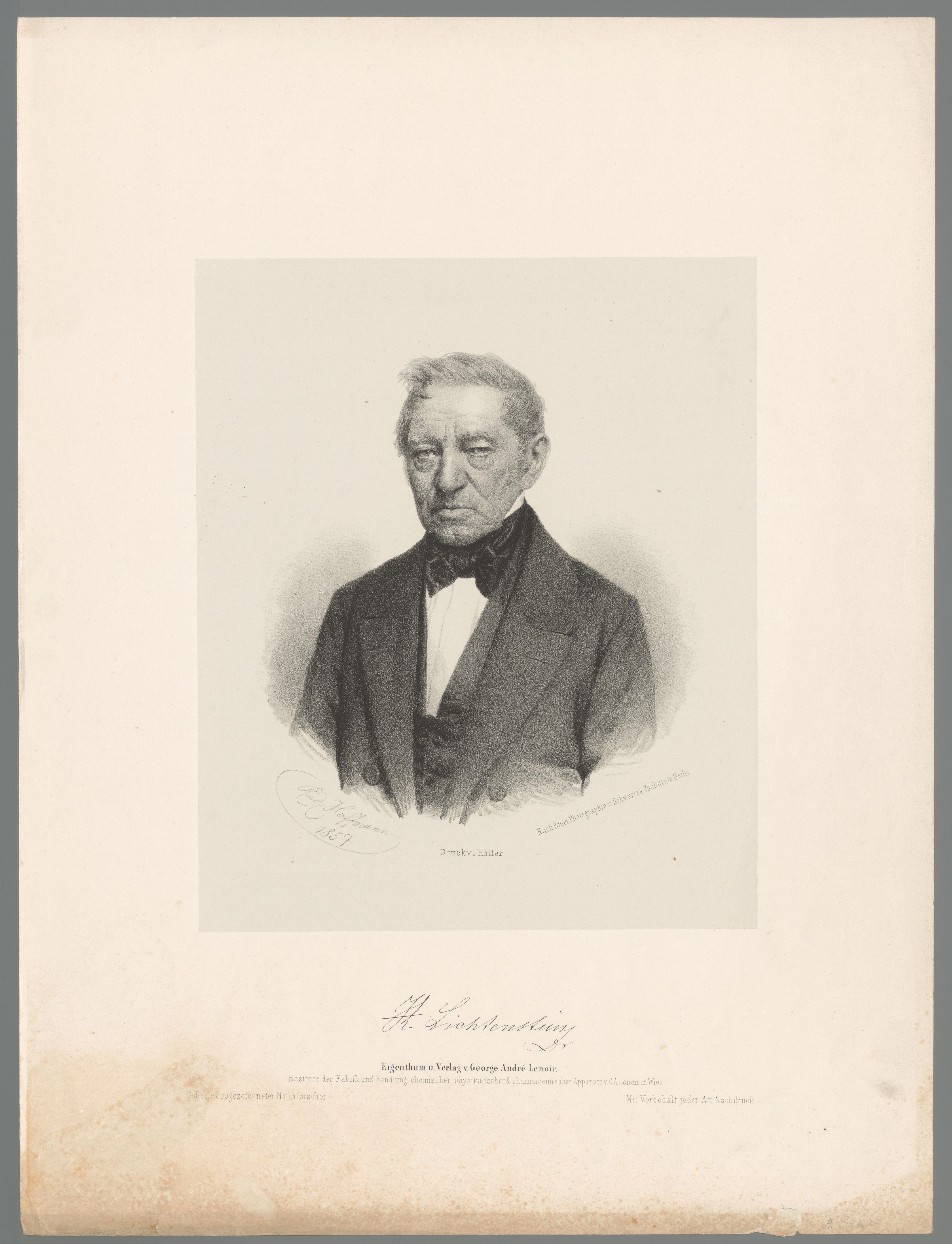 Portret van Martin Hinrich Lichtenstein