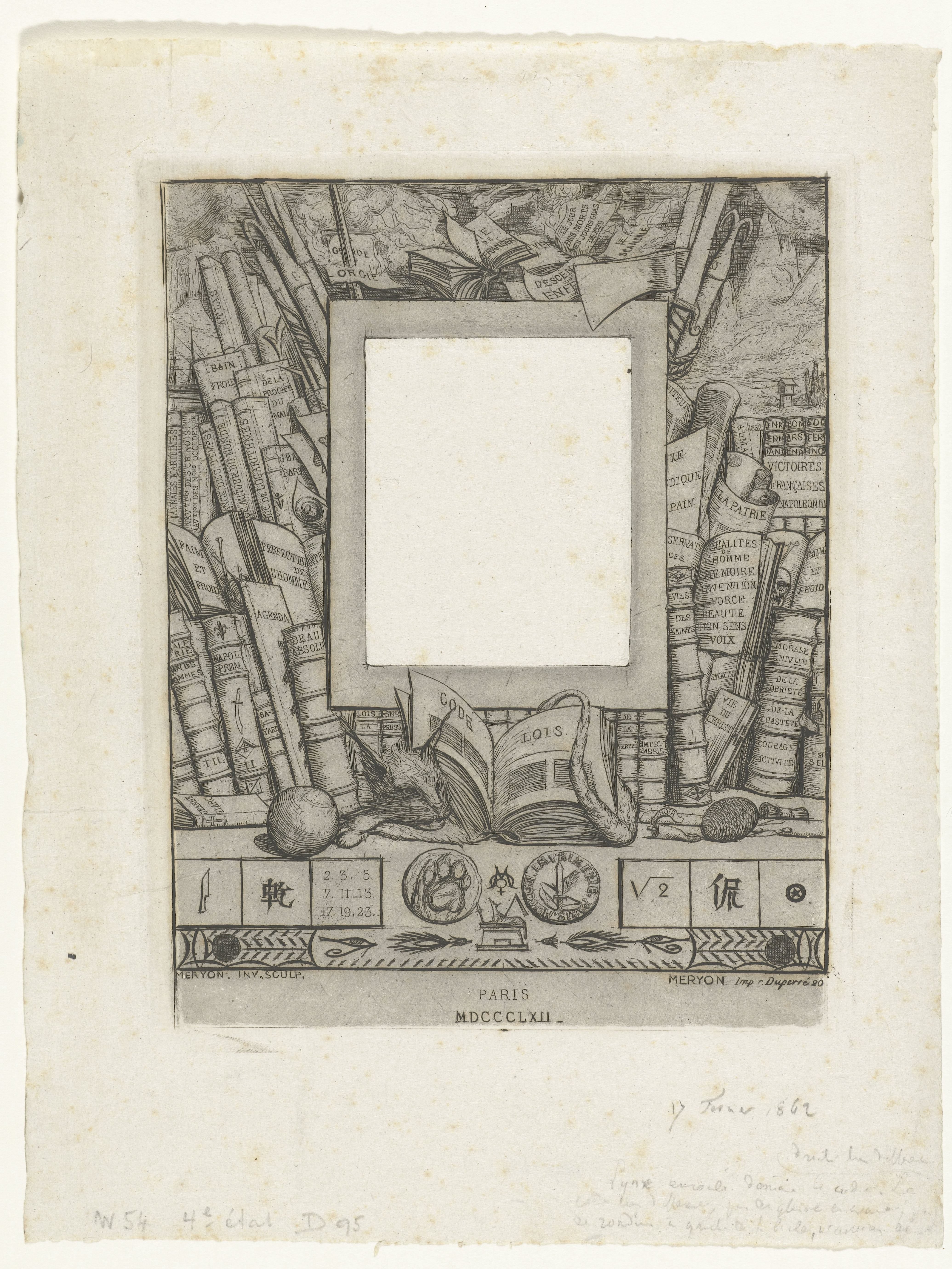 Omlijsting voor portret van Armand Guéraud
