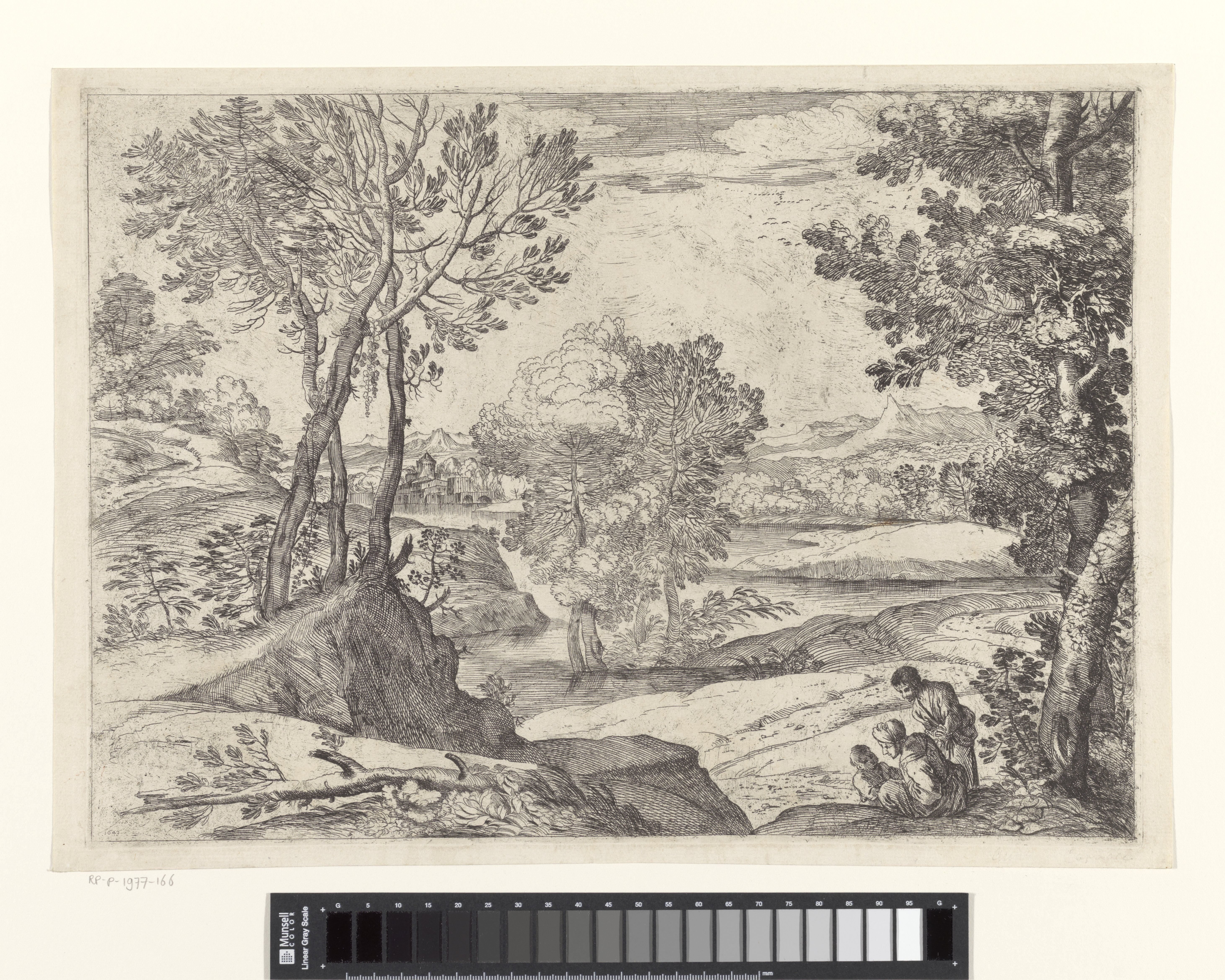 Landschap met een vrouw, man en kind